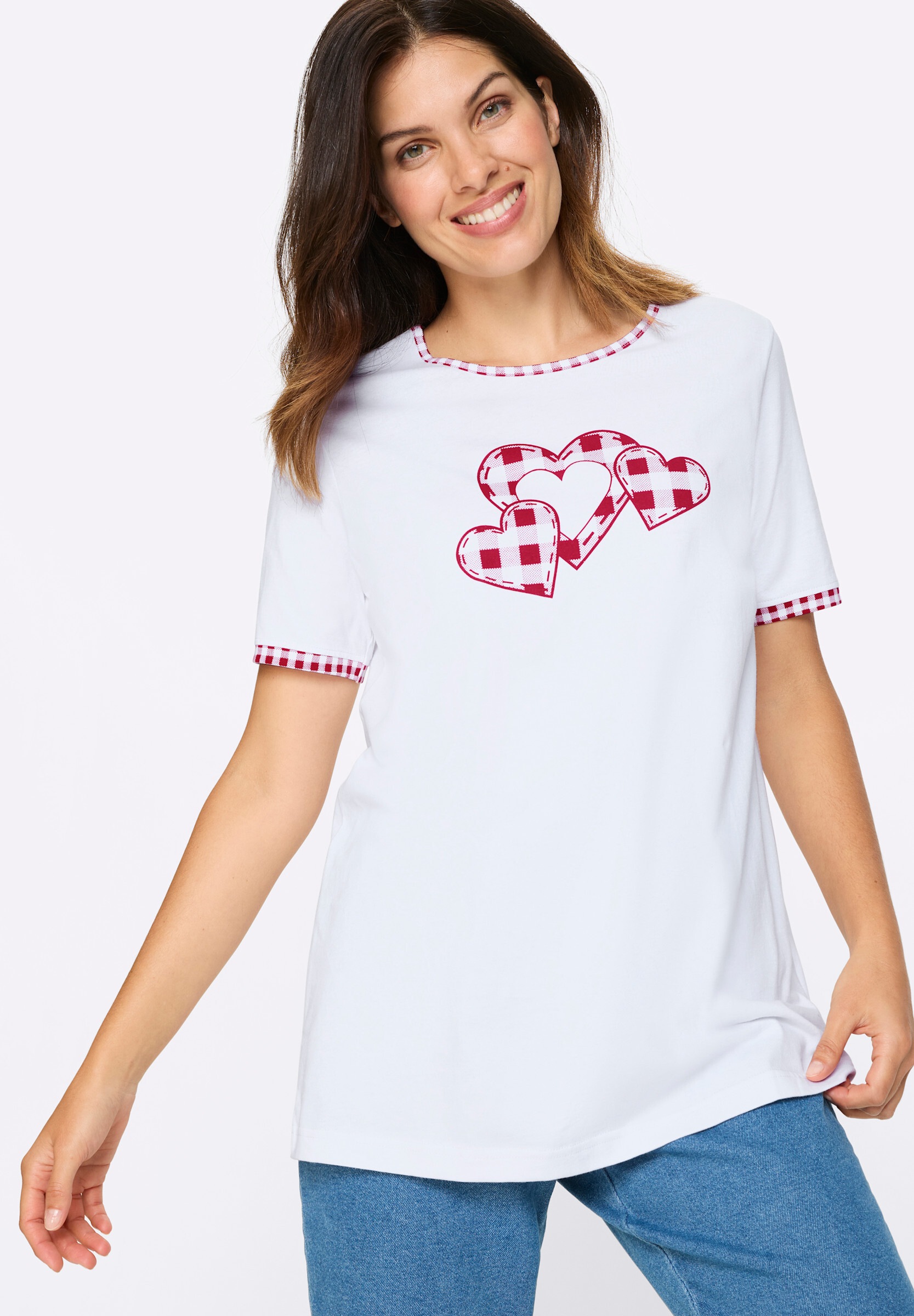 Sieh an! Longshirt »Longshirt Longshirt mit Herzchen-Motiv«