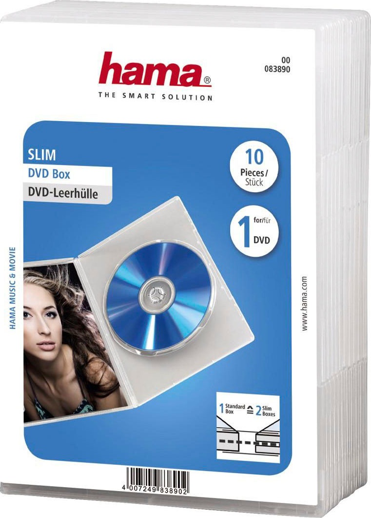 Hama DVD-Hülle »DVD-Leerhülle Slim, 10er-Pack, Transparent«