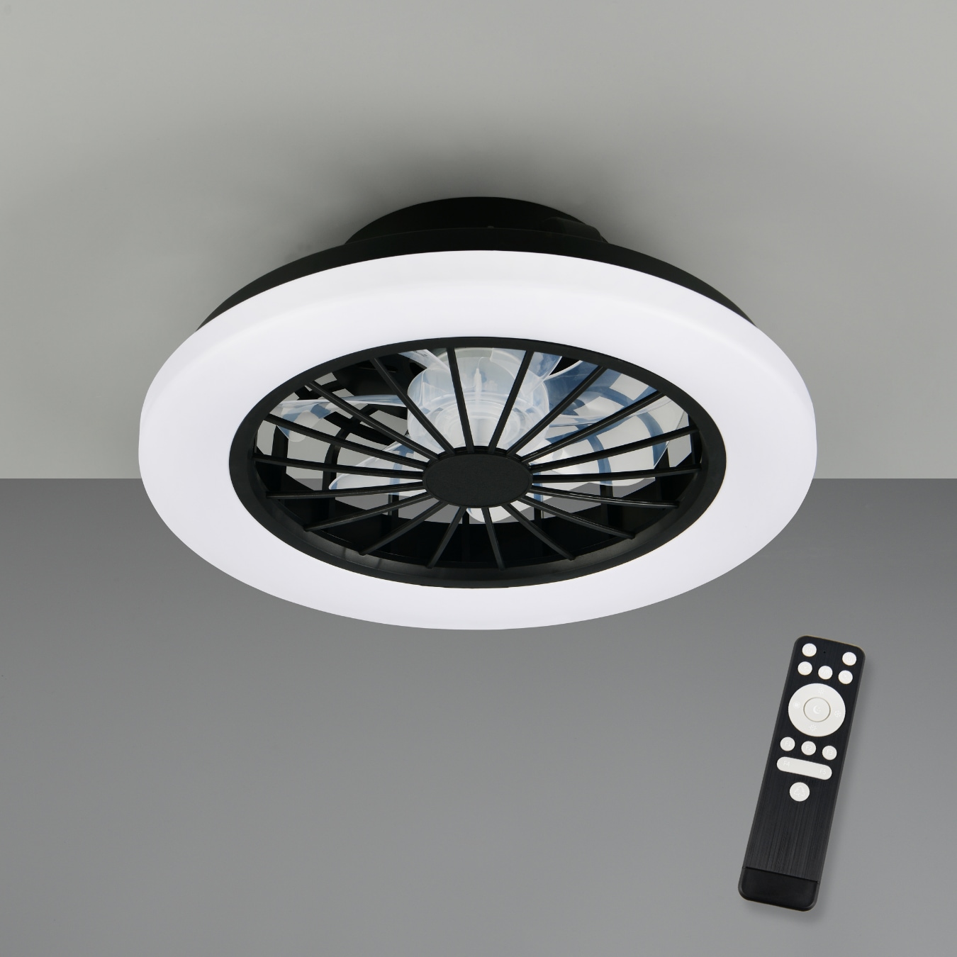 Hanseatic LED Deckenleuchte »DLVO69222RS, Deckenventilator mit Licht Ø 38cm, inkl Fernbedienung« LED-Board 1 Stk. Farbwechsler | warmweiß - kaltweiß Ventilator mit 5 Stufen, Vor- & Rücklauf, LED mit CCT Timer Nachtlicht