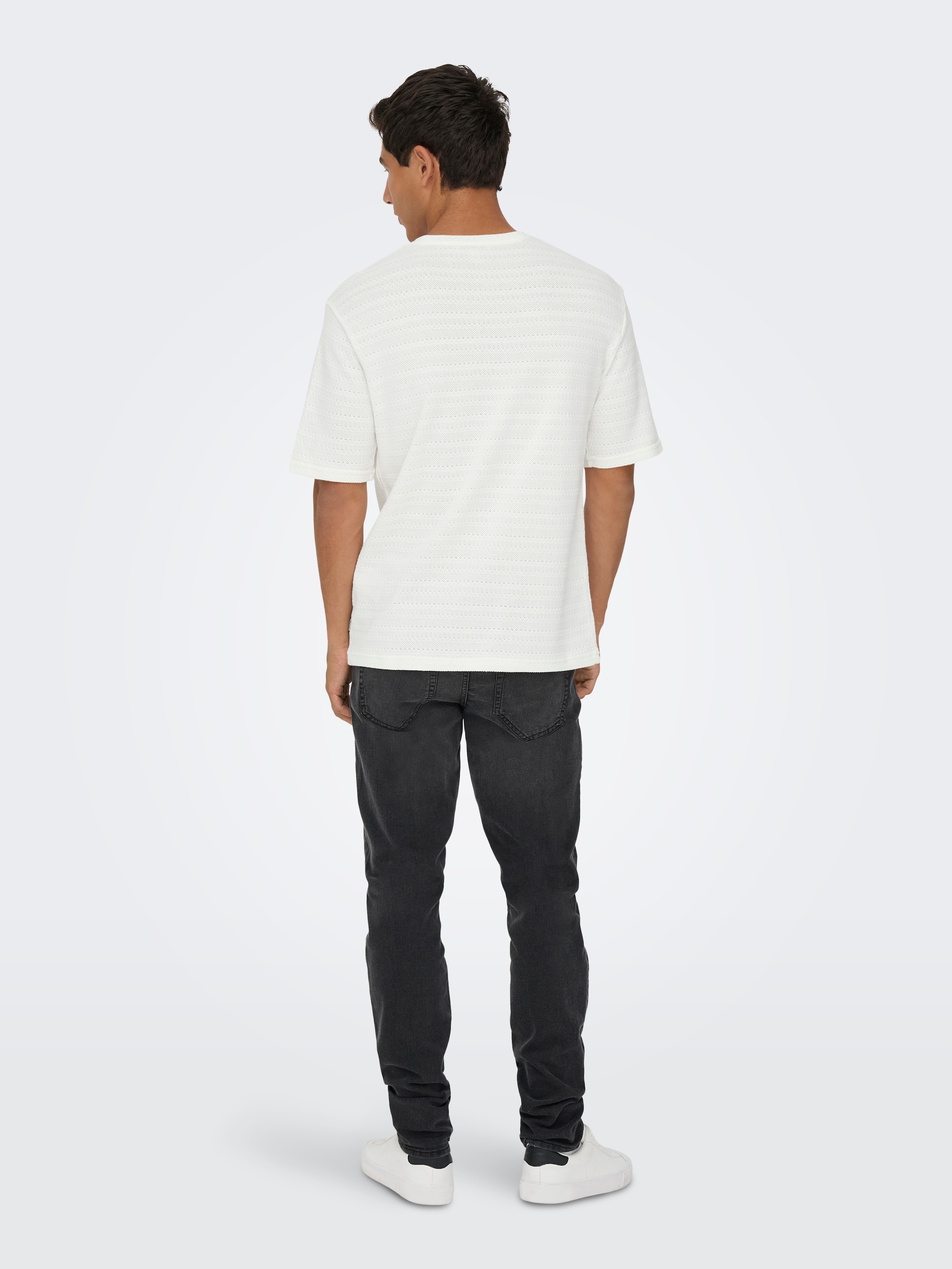 ONLY & SONS Rundhalspullover »ONSGIVO REG 12 SS CREW KNIT NOOS« Baumwolle, kurzer Arm, normal geschnitten