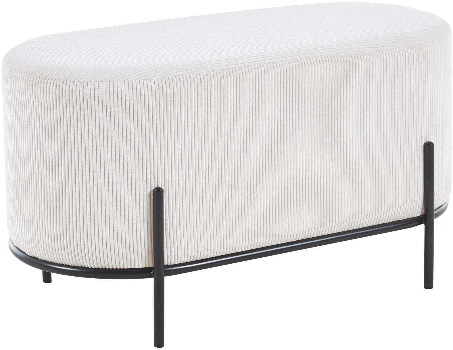 SalesFever Polsterhocker, mit Design-Gestell aus schwarzem Metall