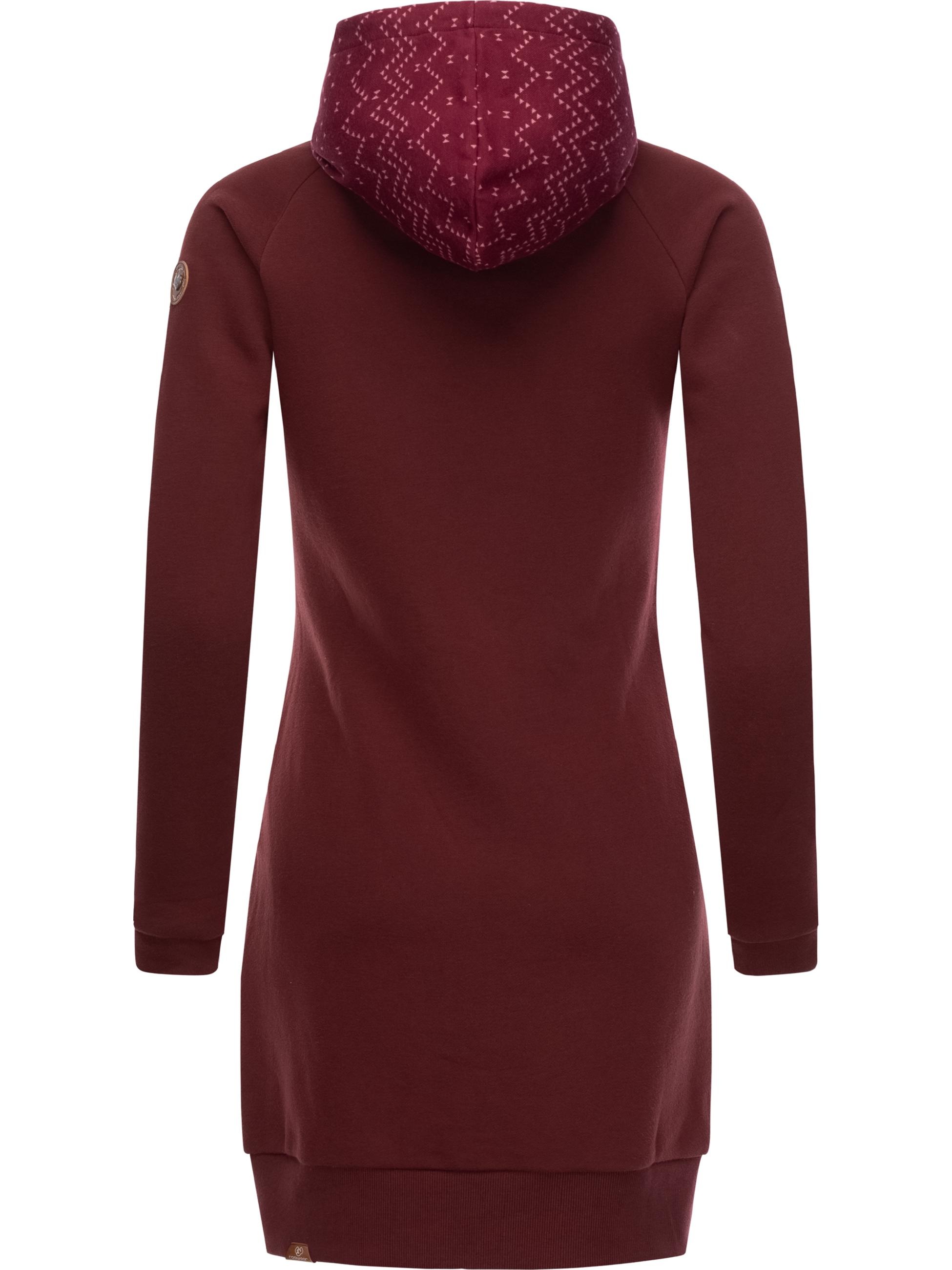 Ragwear Druckkleid »Druckkleid Bess«, Langärmliges Baumwoll Kleid mit Printmuster-Kapuze