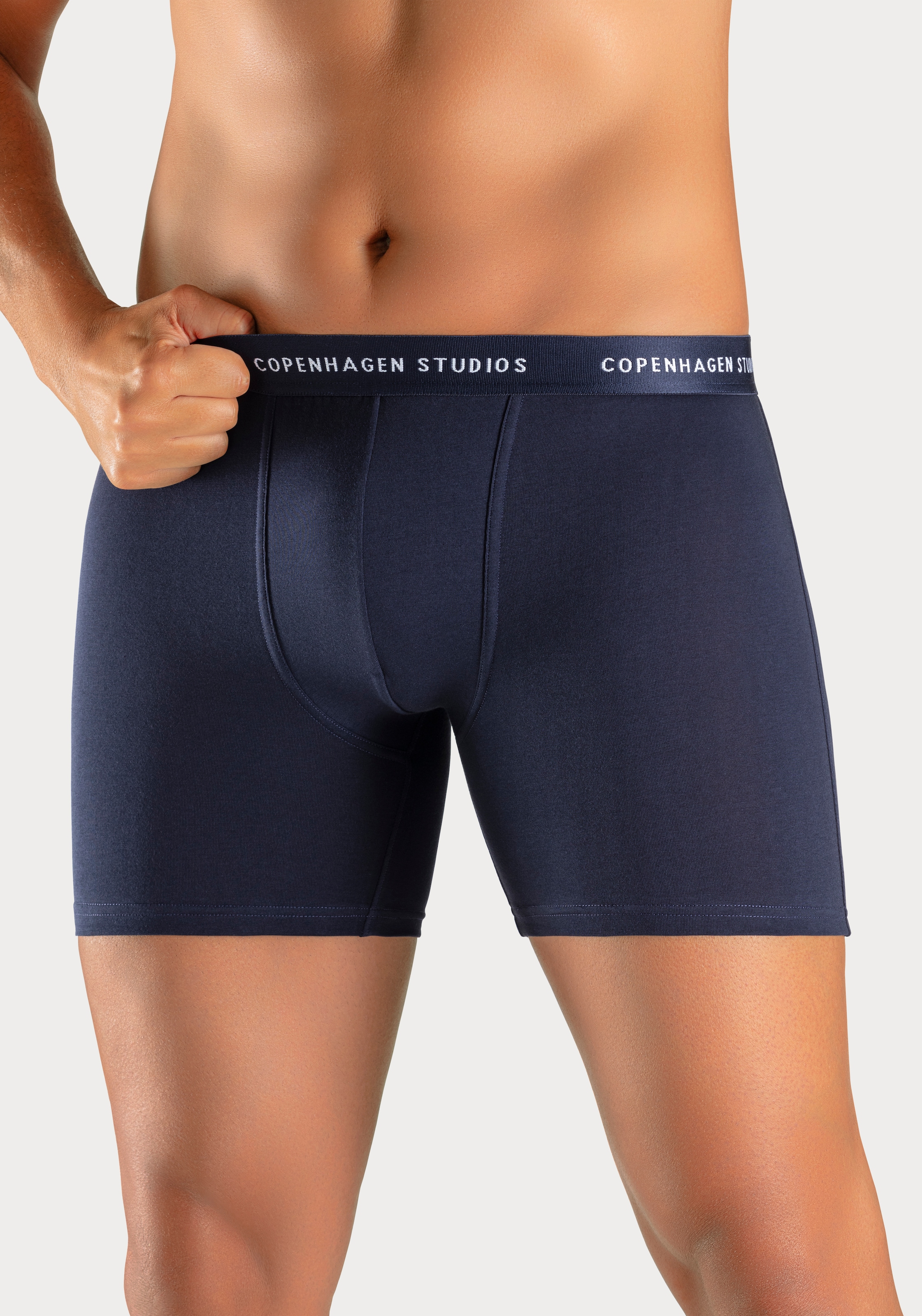 Copenhagen Studios Boxer »Boxershorts für Herren«, (3 St.), mit längerem Bein und Logobund