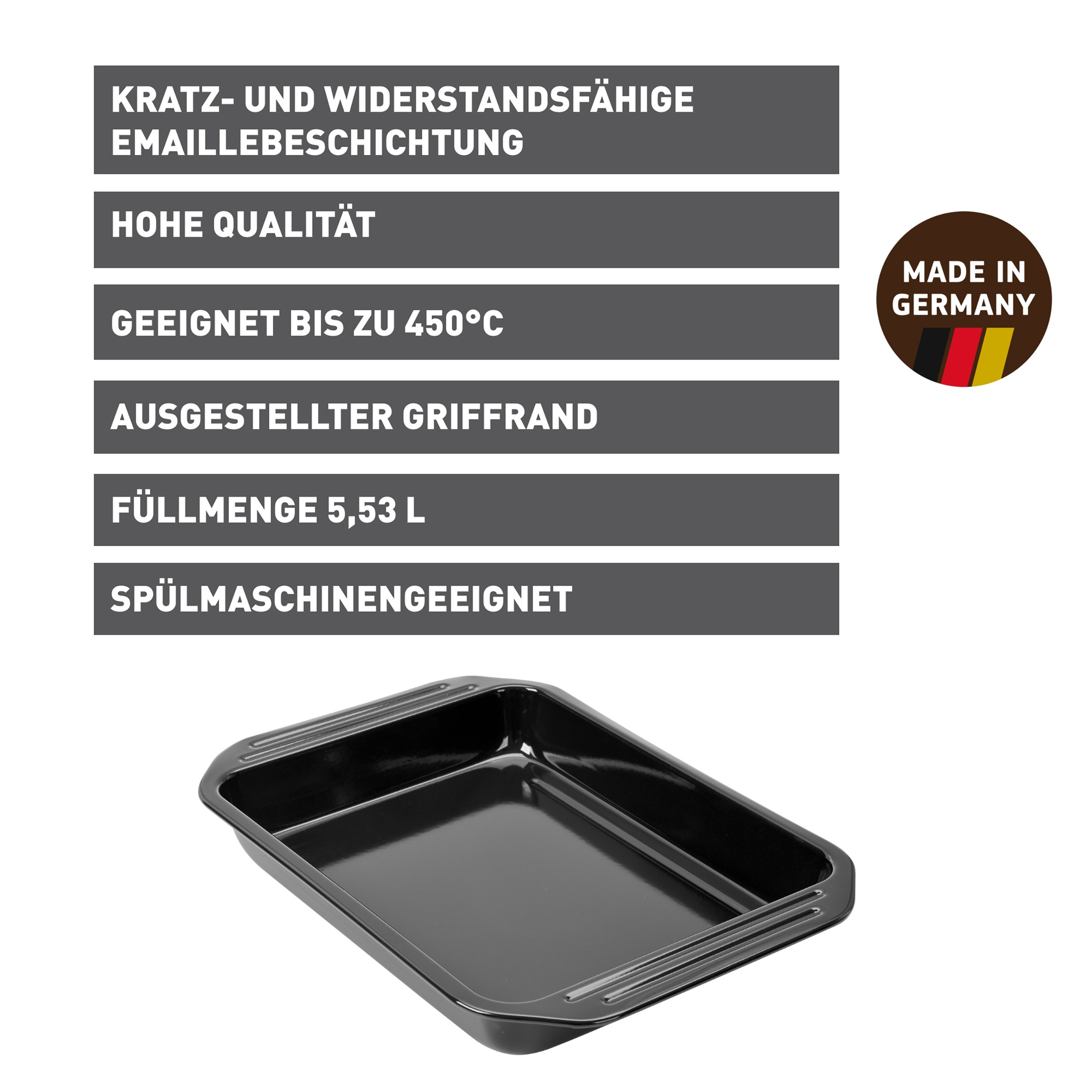 Kaiser Backformen Auflaufform »Inspiration«, Aluminium-Stahl, (1 St.), Grillform, Emaillierter Stahl, schnitt-, kratz- und säurefest