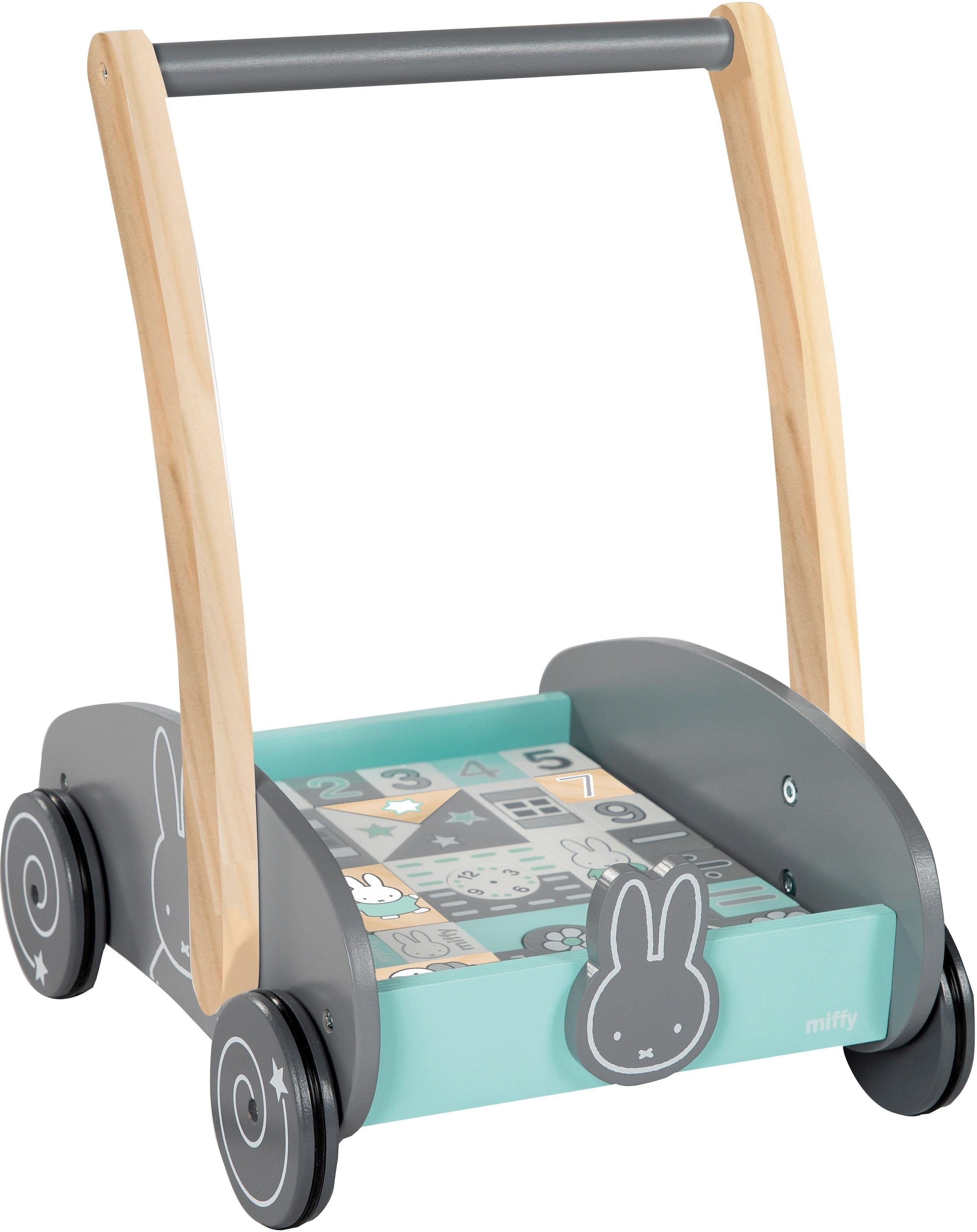 roba® Lauflernwagen »Holzspielzeug, miffy®«, mit 35-teiligem Holzbausteine- Set bei