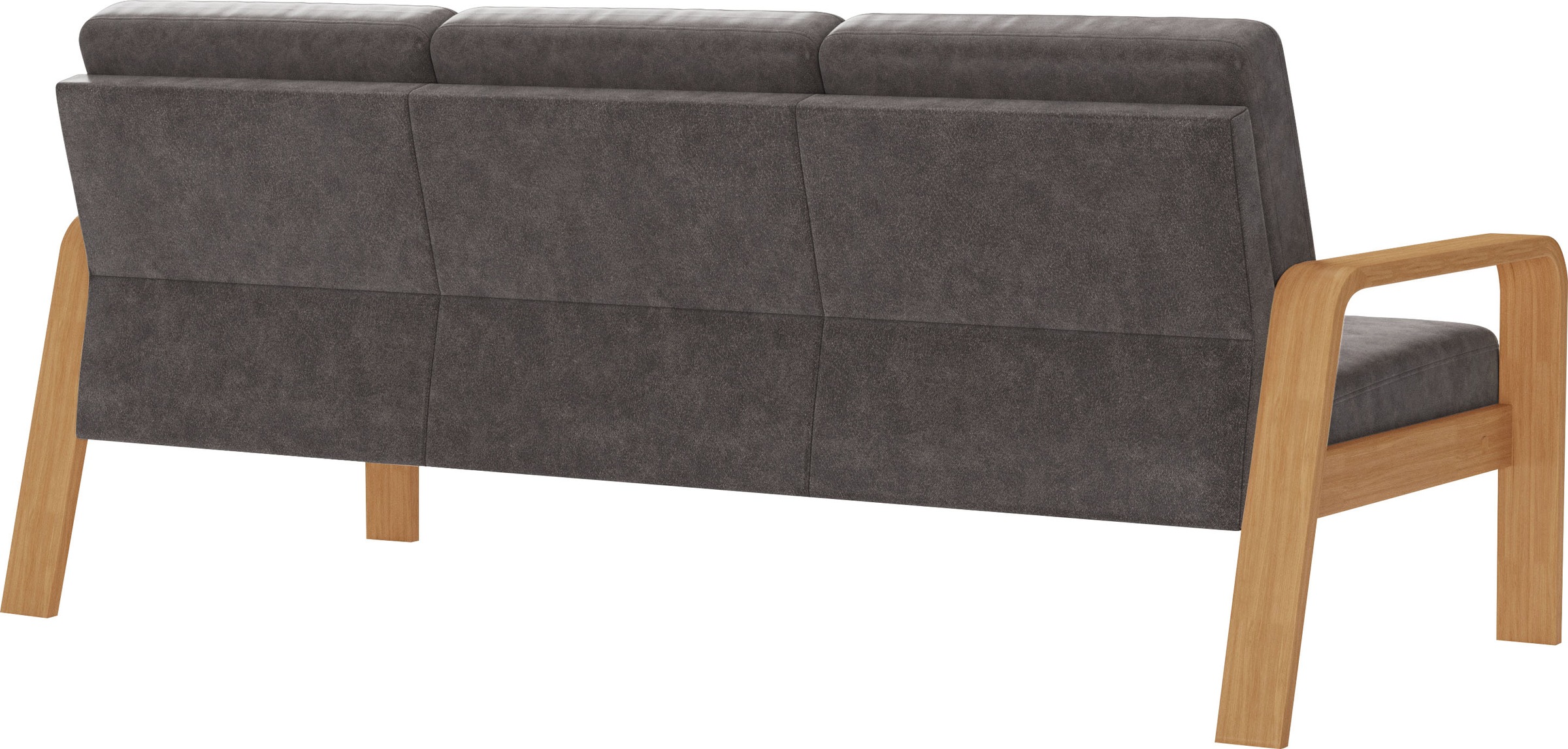 sit&more 3-Sitzer »Kolding«, Armlehnen aus eichefarbigem Buchenholz, verschiedene Bezüge und Farben