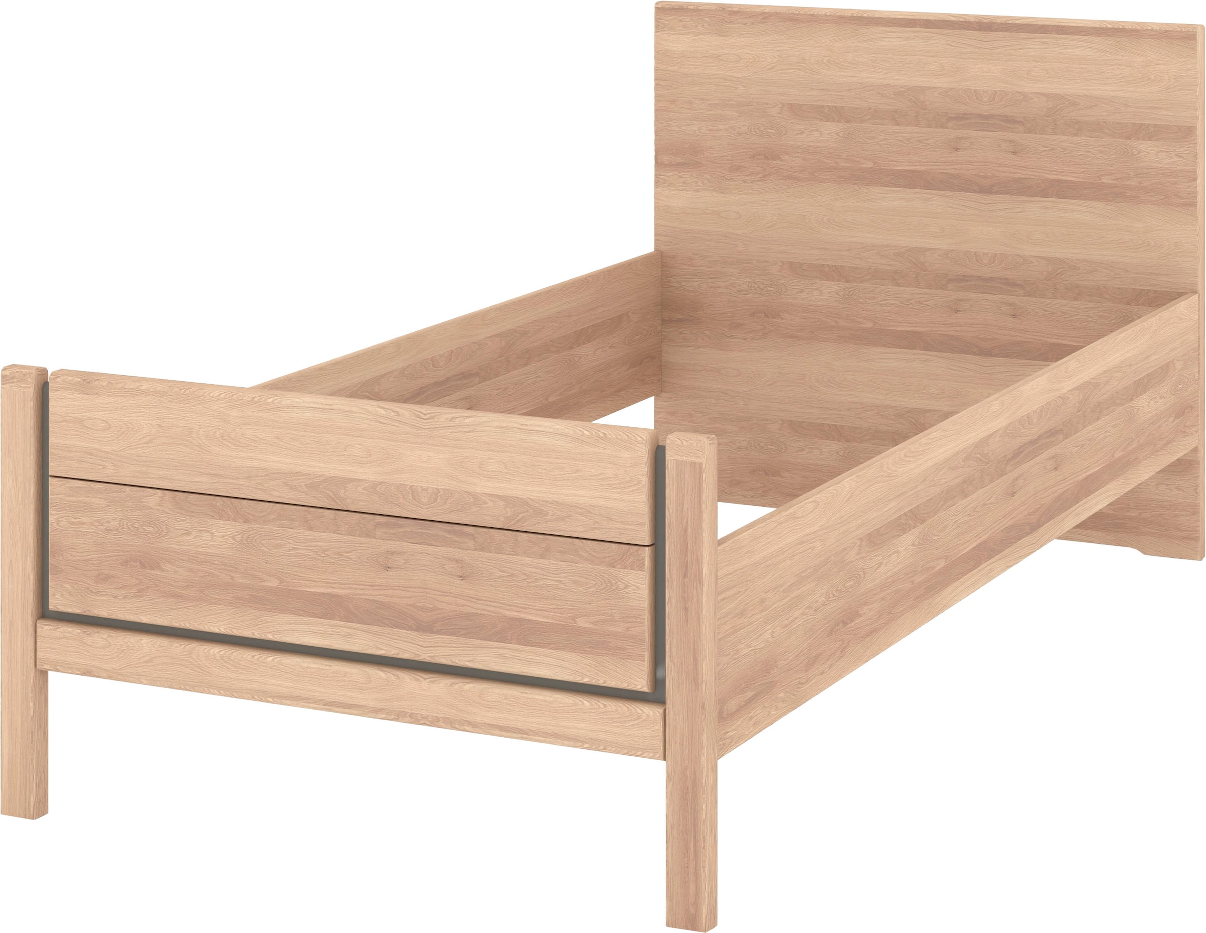 Musterring Holzbett »Sorrent, Bettgestell, Bettrahmen, teilmassiv Eiche«, (MADE IN GERMANY), Eiche teilmassiv, Liegehöhenverstellung, Stollenfußteil