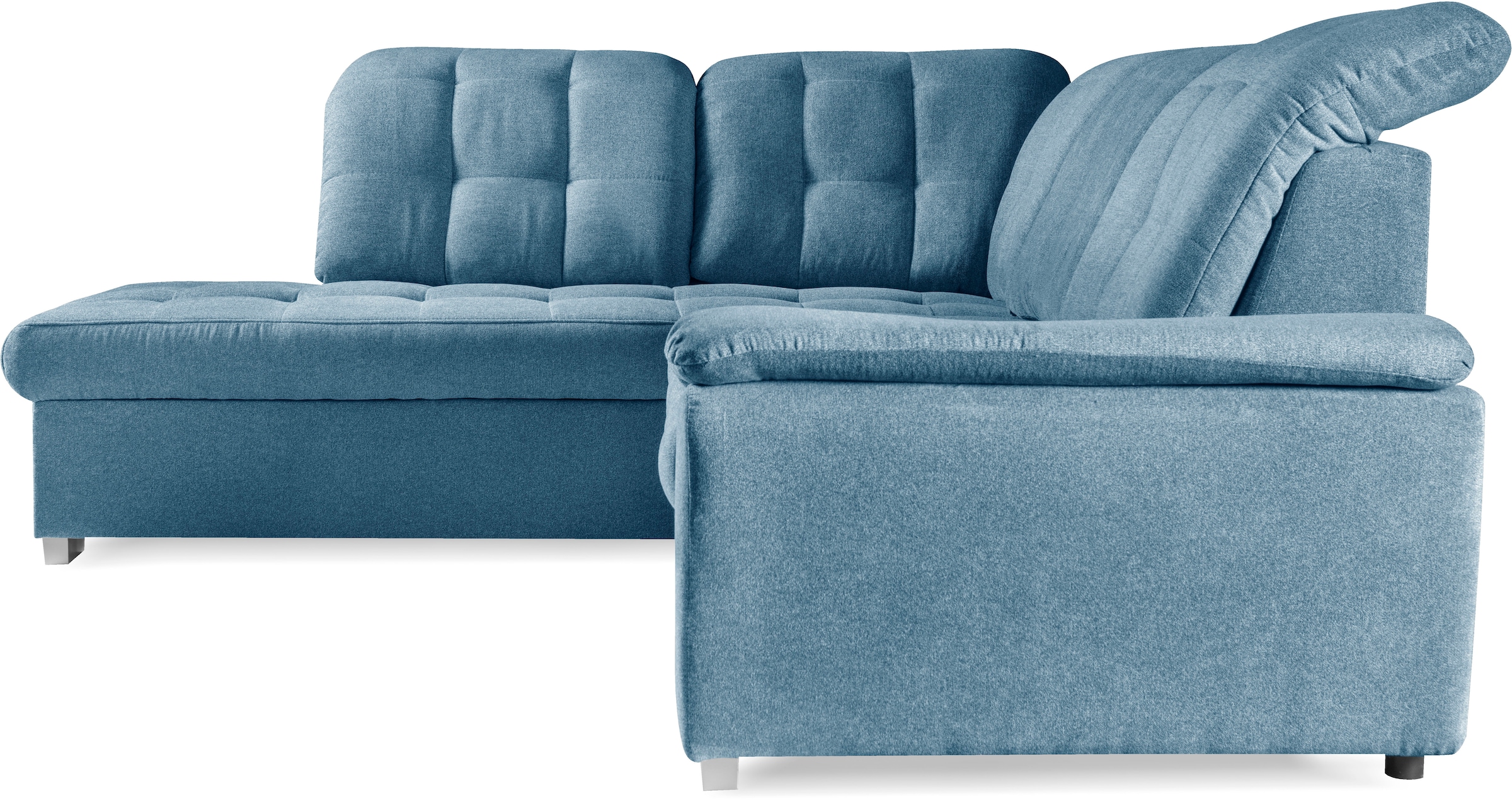 WERK2 Ecksofa »Brindisi, bequem und komfortabel, L-Form«, mit verstellbaren Kopfteilen, Bettfunktion & Bettkasten