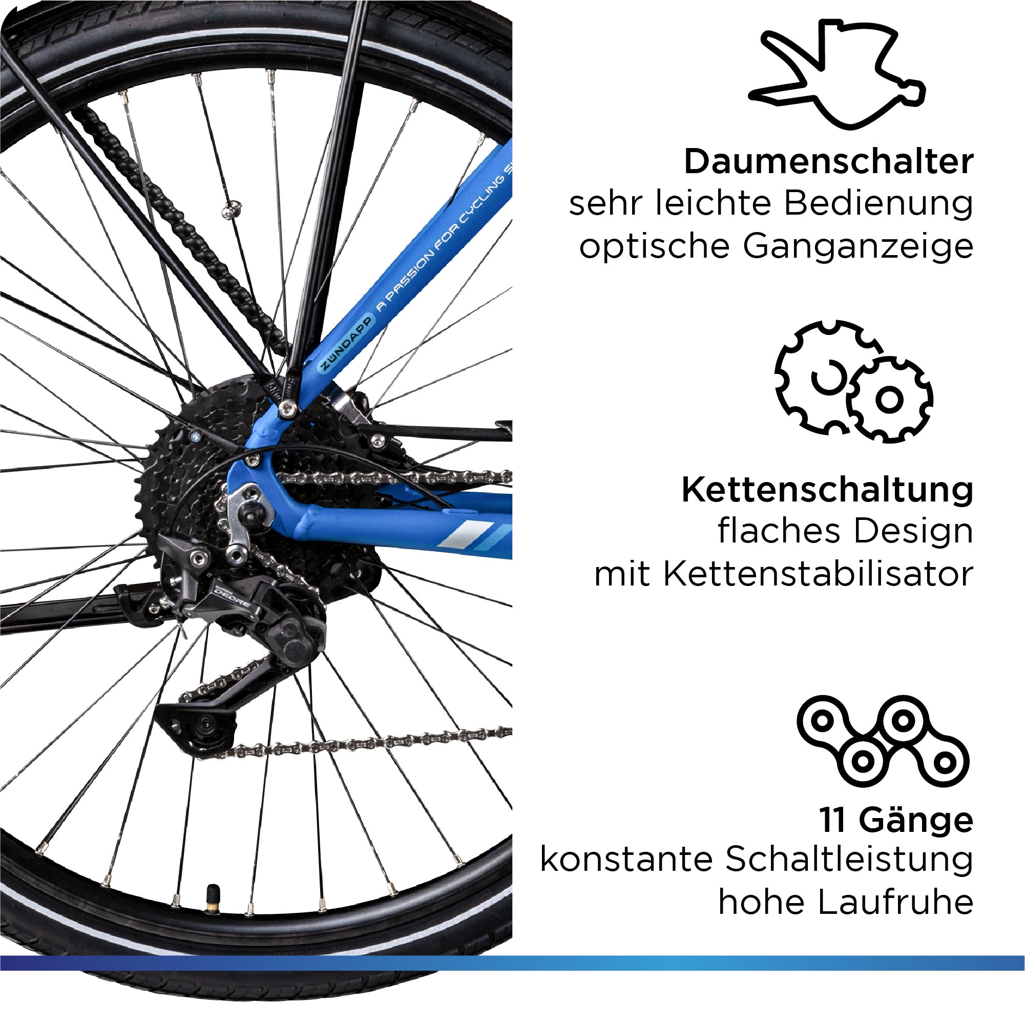 Zündapp E-Bike »X500«, 11 Gang, Shimano, Deore, Mittelmotor 250 W, Pedelec, Elektrofahrrad für Damen u. Herren