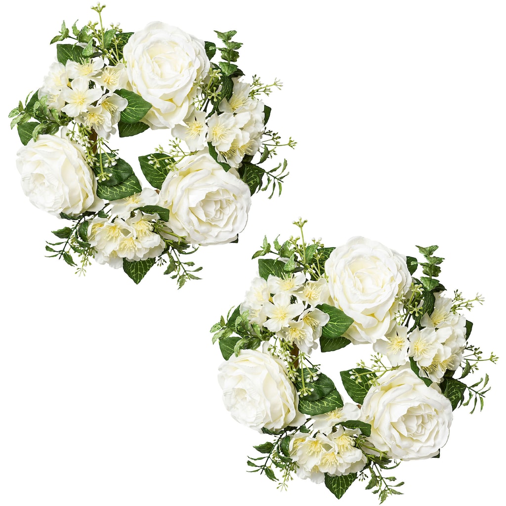 Creativ green Kunstblume »Kerzenring Rosen und Blüten«