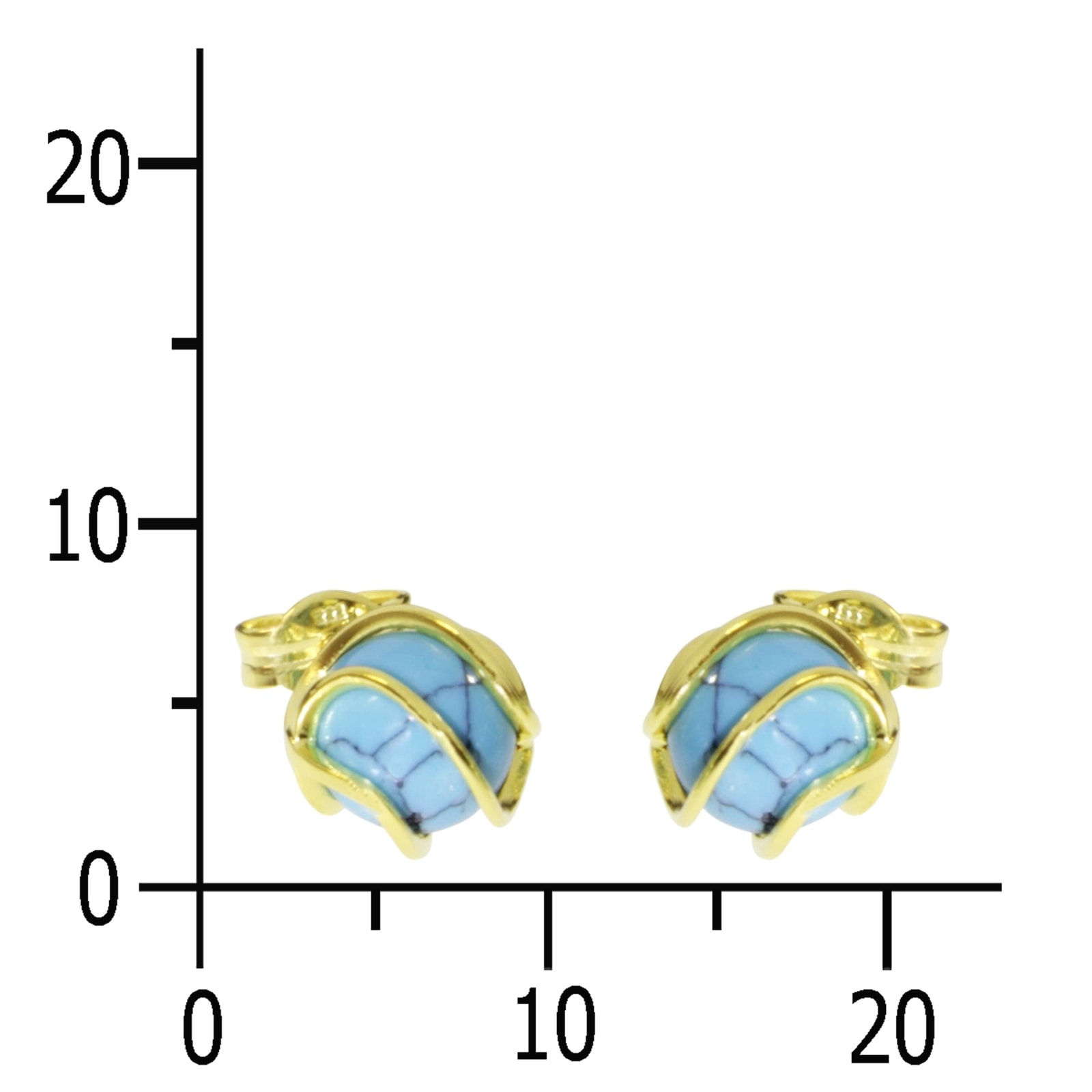 OSTSEE-SCHMUCK Paar Ohrstecker »- Goldkäfig - Gold 333/000 - rek. Türkis«