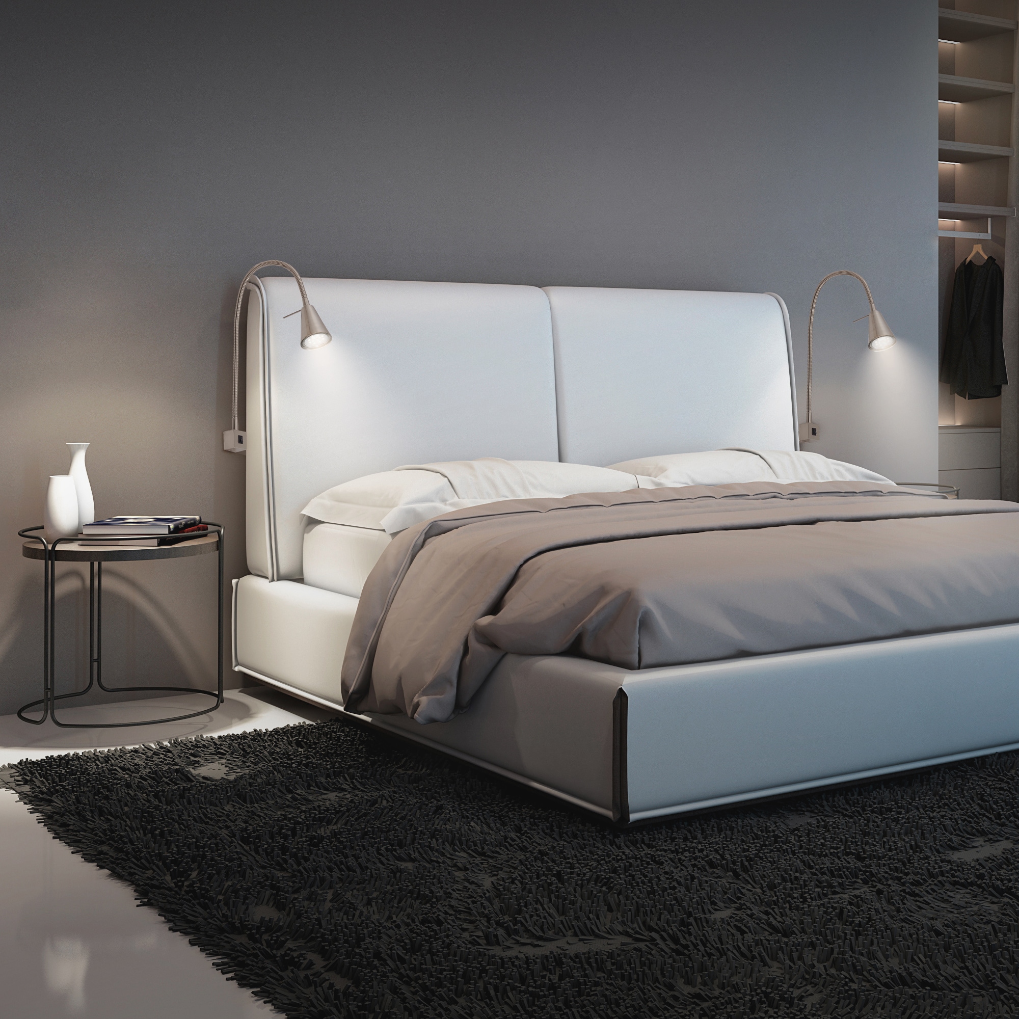 Briloner Leuchten Bettleuchte »TUSO 2er Set LED Bettleuchte Schlafzimmer Wohnzimmer« 2er Set LED Bettleuchte Schlafzimmer Wohnzimmer Matt-Nickel