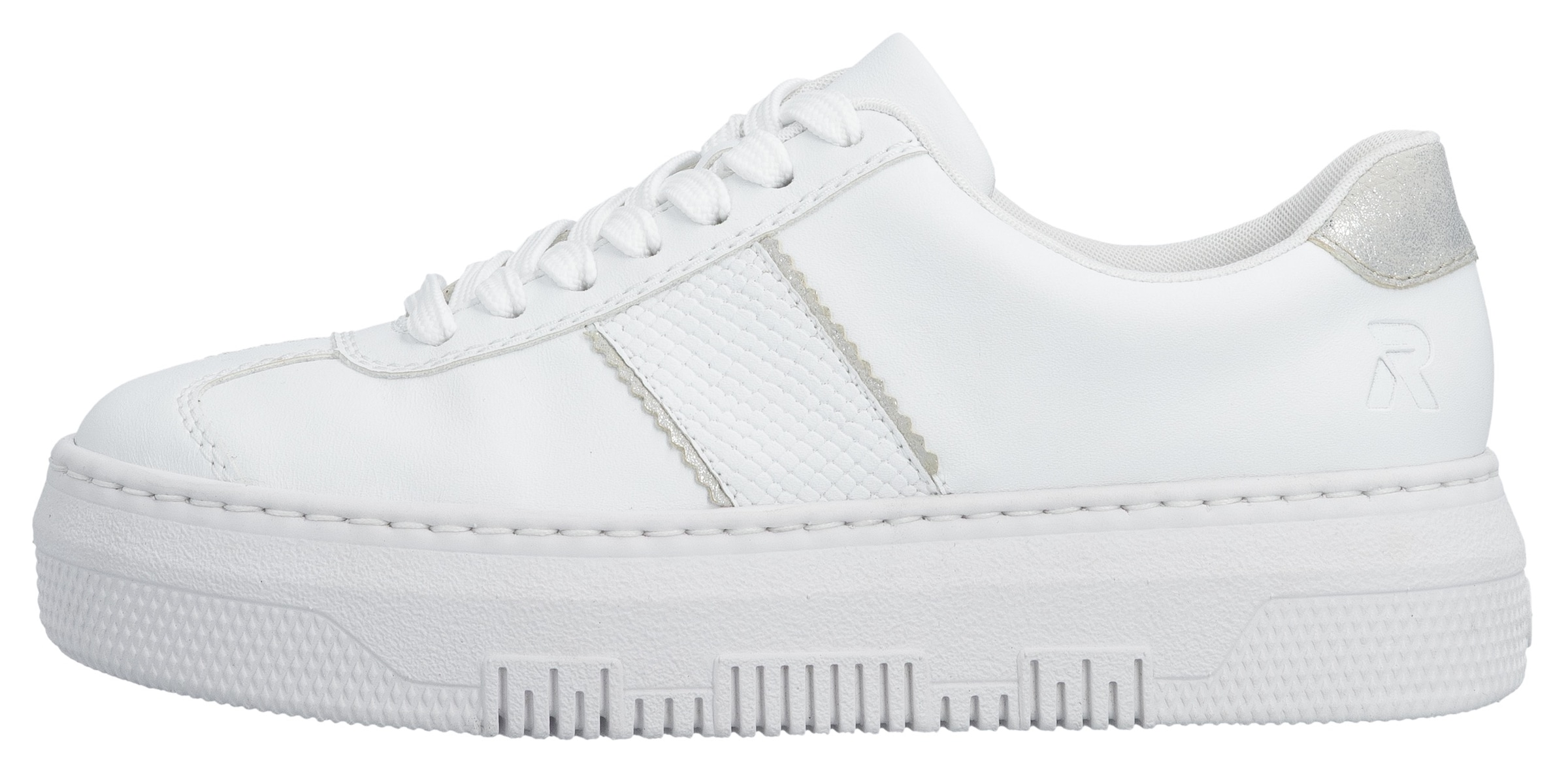Rieker Plateausneaker  , Schnürschuh, Halbschuh, Freizeitschuh mit gepolstertem Schaftrand