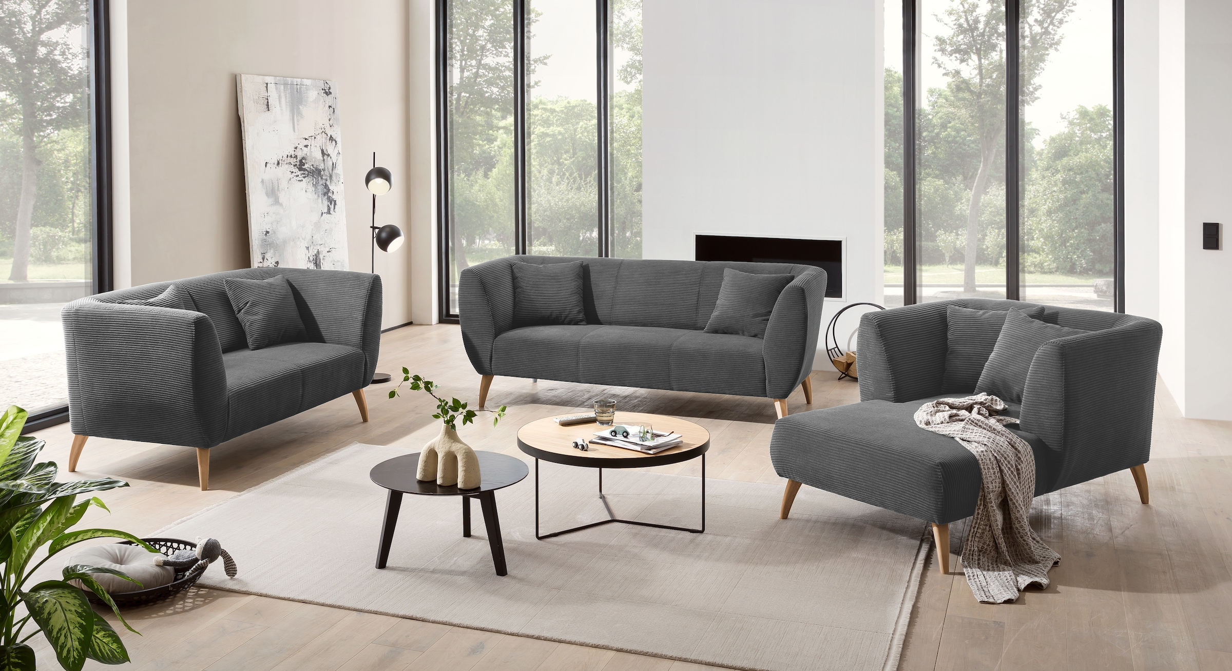 Home affaire 2-Sitzer zwei verschiedene Fußfarben wählbar