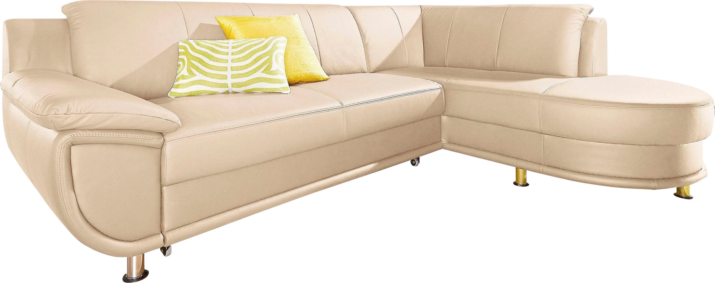 TRENDMANUFAKTUR Ecksofa »Rondo, zeitlos und elegant, OTTOs Choice, bequem, L-Form«, wahlweise mit Federkern, wahlweise mit Bettfunktion