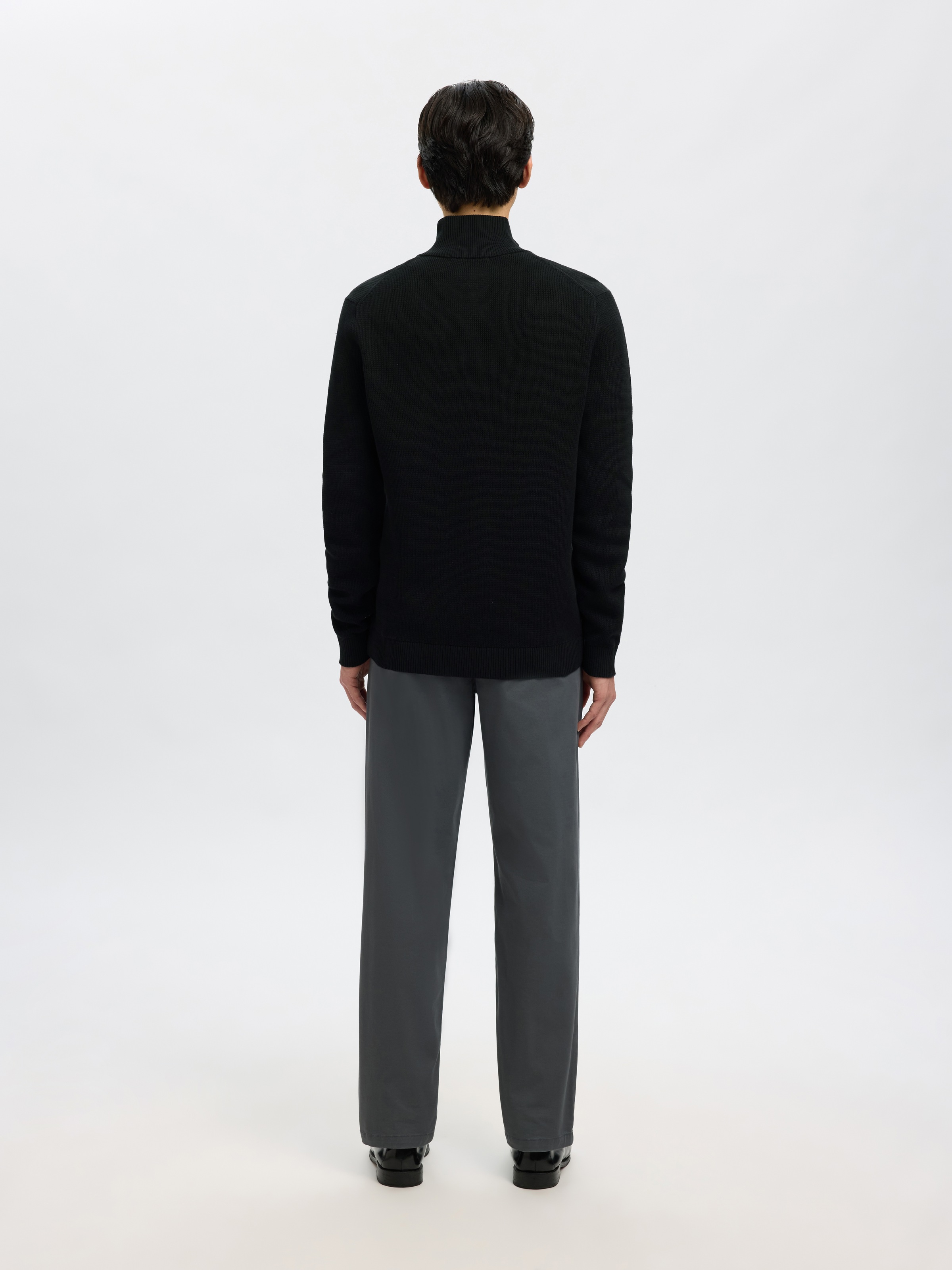 SELECTED Strickjacke »SLMDANE LS KNIT STRUCTURE FULL ZIP NOOS« Baumwolle, regular fit
