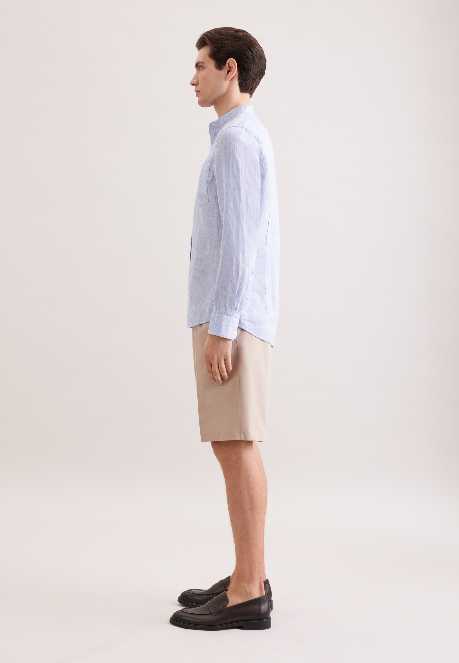 seidensticker Leinenhemd »Schwarze Rose« Slim 1/1 Stehkragen Gestreift