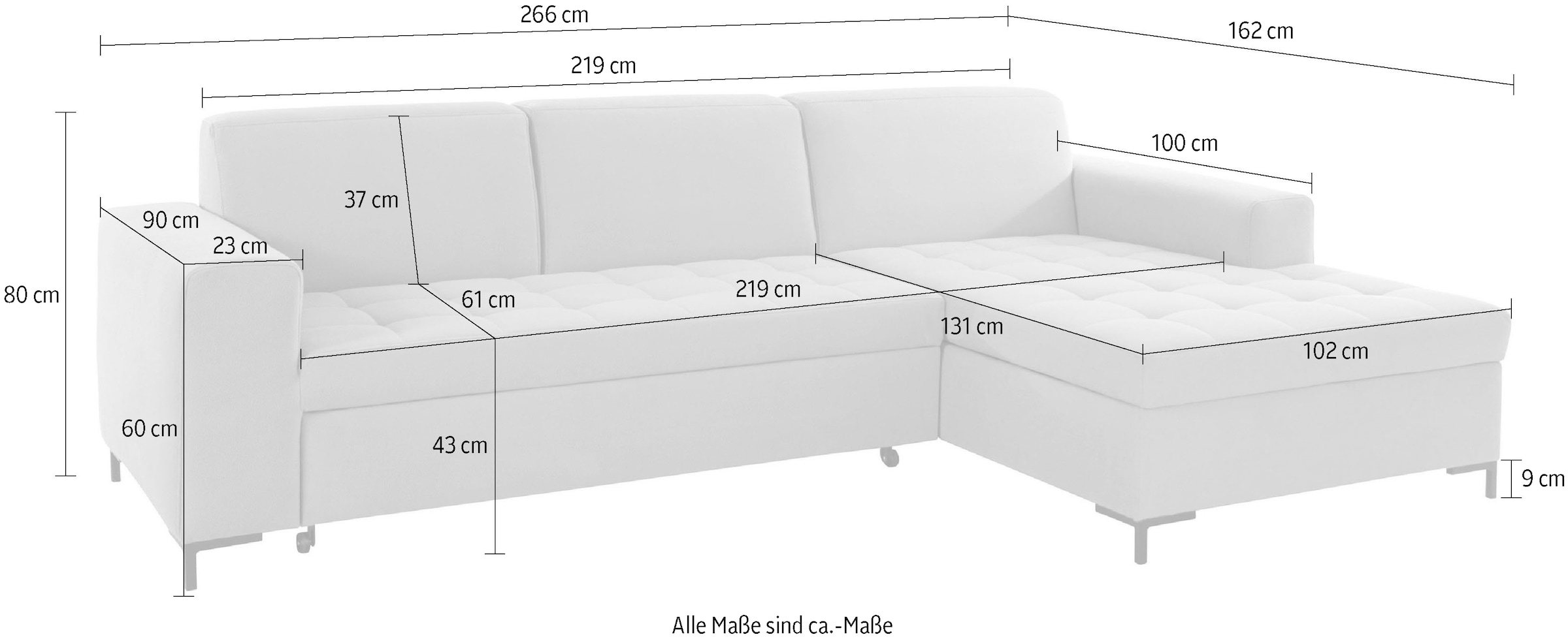 OTTO products Ecksofa »Grazzo, zeitlos und elegant, mit moderner Sitzheftung, L-Form«, hochwertige Stoffe aus recyceltem Material, Steppung im Sitzbereich