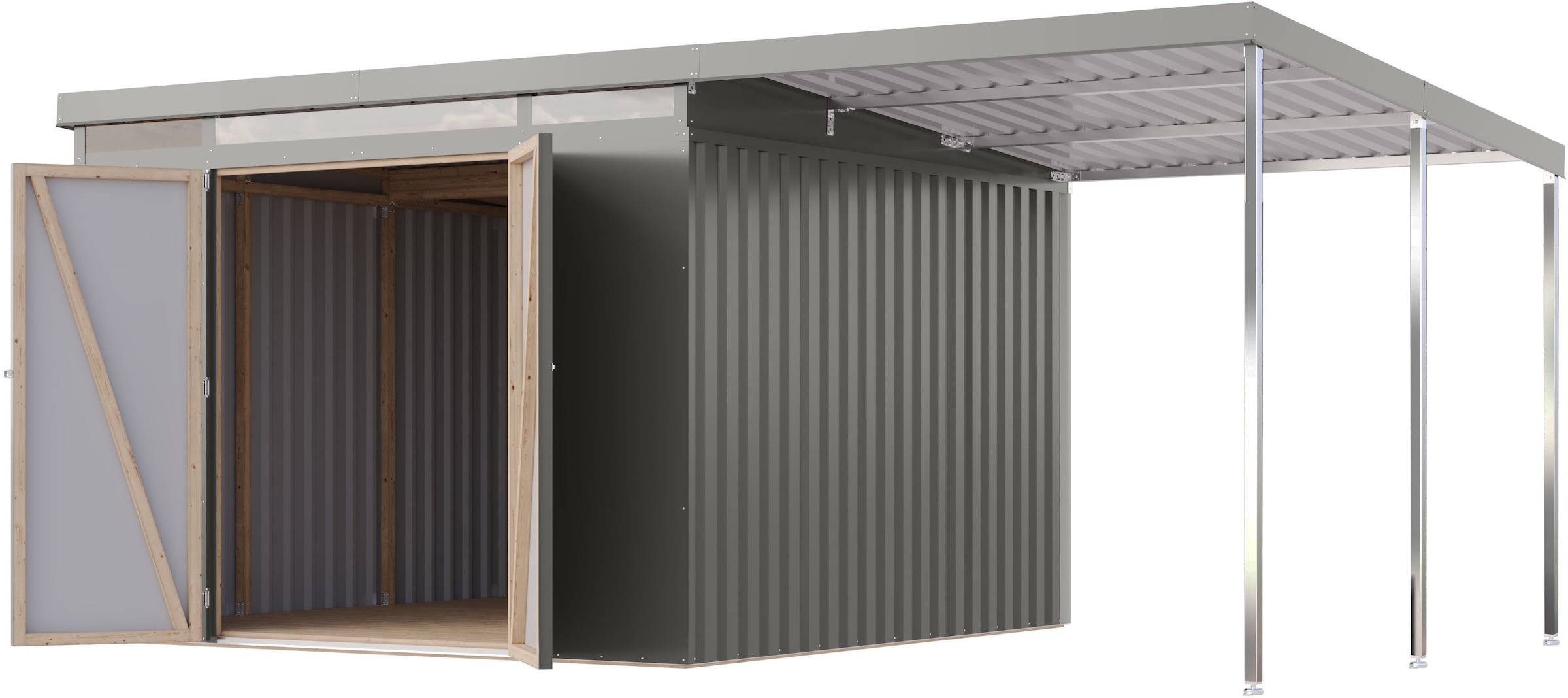 Karibu Gerätehaus »Argonium 3,5 SET mit Anbaudach«