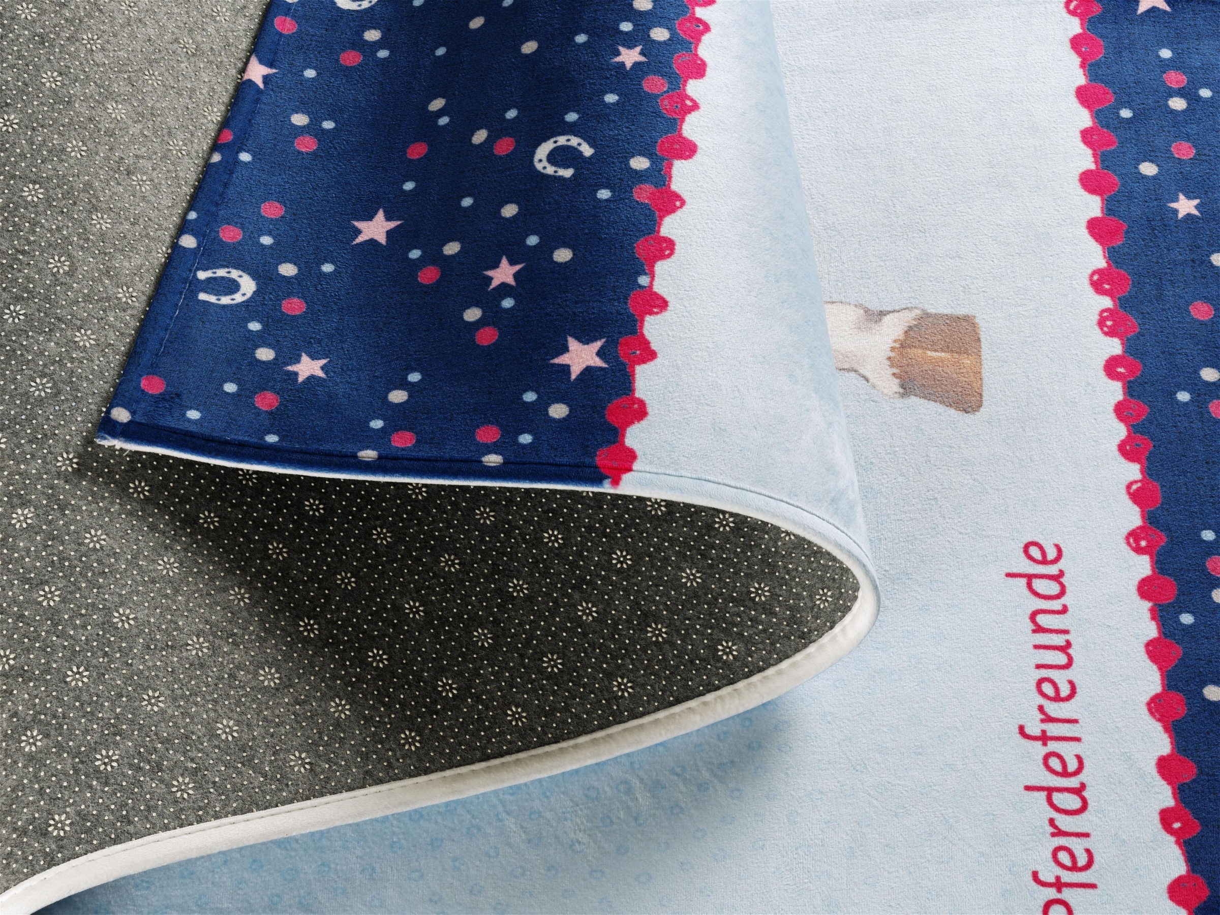 Pferdefreunde Kinderteppich »PF-510«, rechteckig, 6 mm Höhe, Motiv Pferde, Stoff Druck, weiche Microfaser, Kinderzimmer