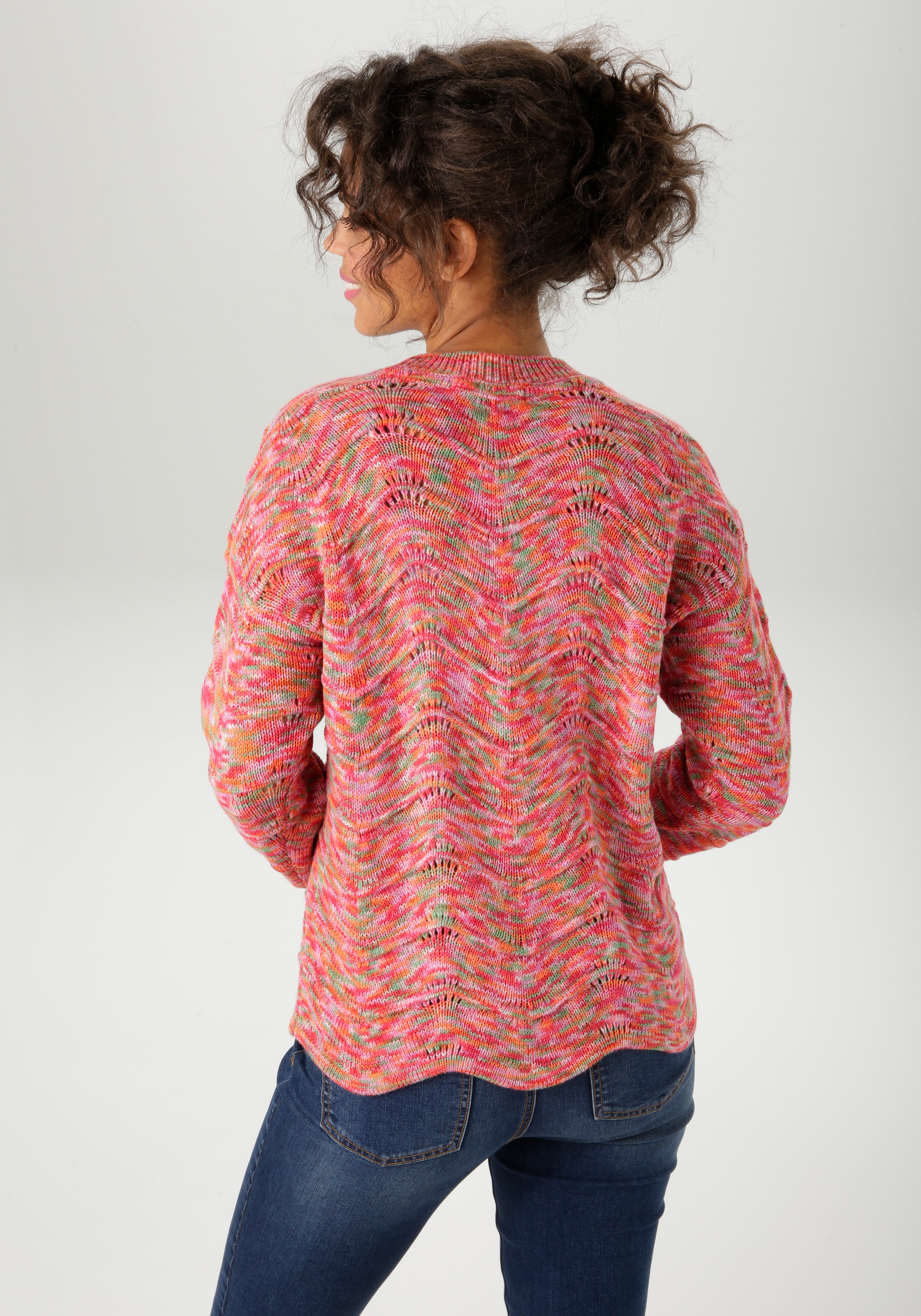 Aniston CASUAL Strickpullover aus buntem Space-Garn - jedes Teil ein Unikat
