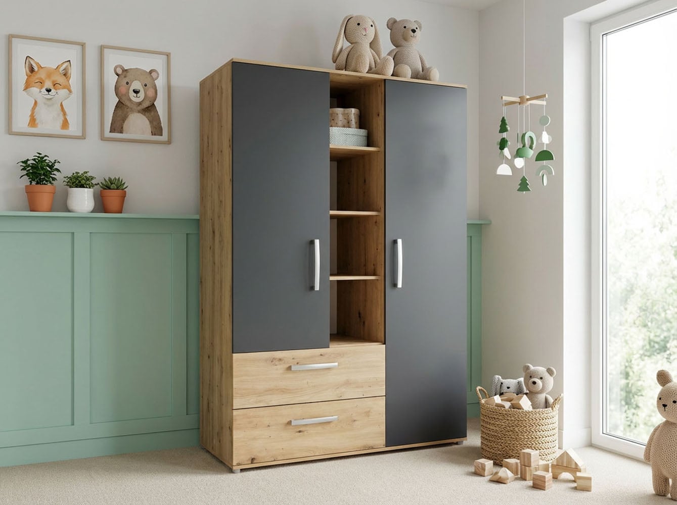 arthur berndt Jugendzimmer-Set »Kinderzimmer »Alessio« Set 4-teilig« Set, 4 Stk. tlg. Modernes Kleinkinderzimmer - Set