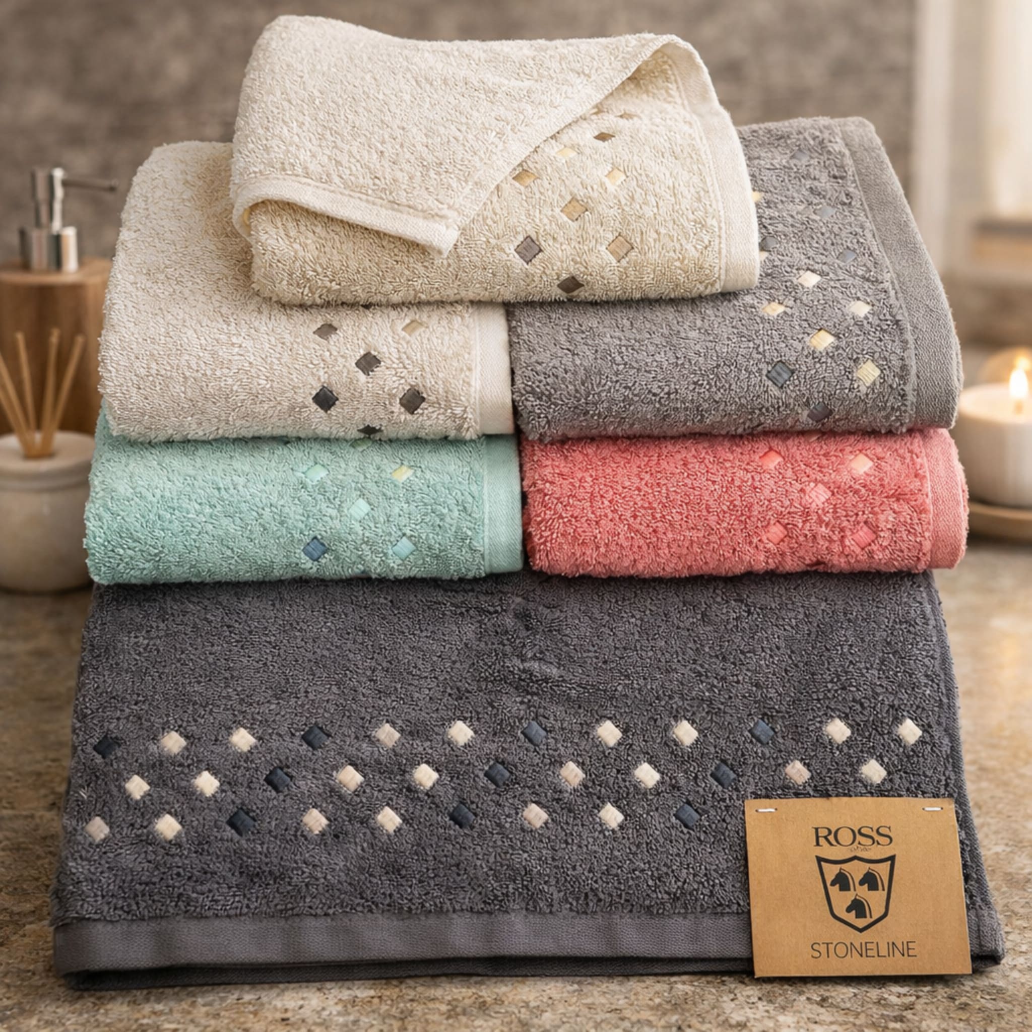 ROSS Duschtuch »Stoneline« aus feinster Baumwolle