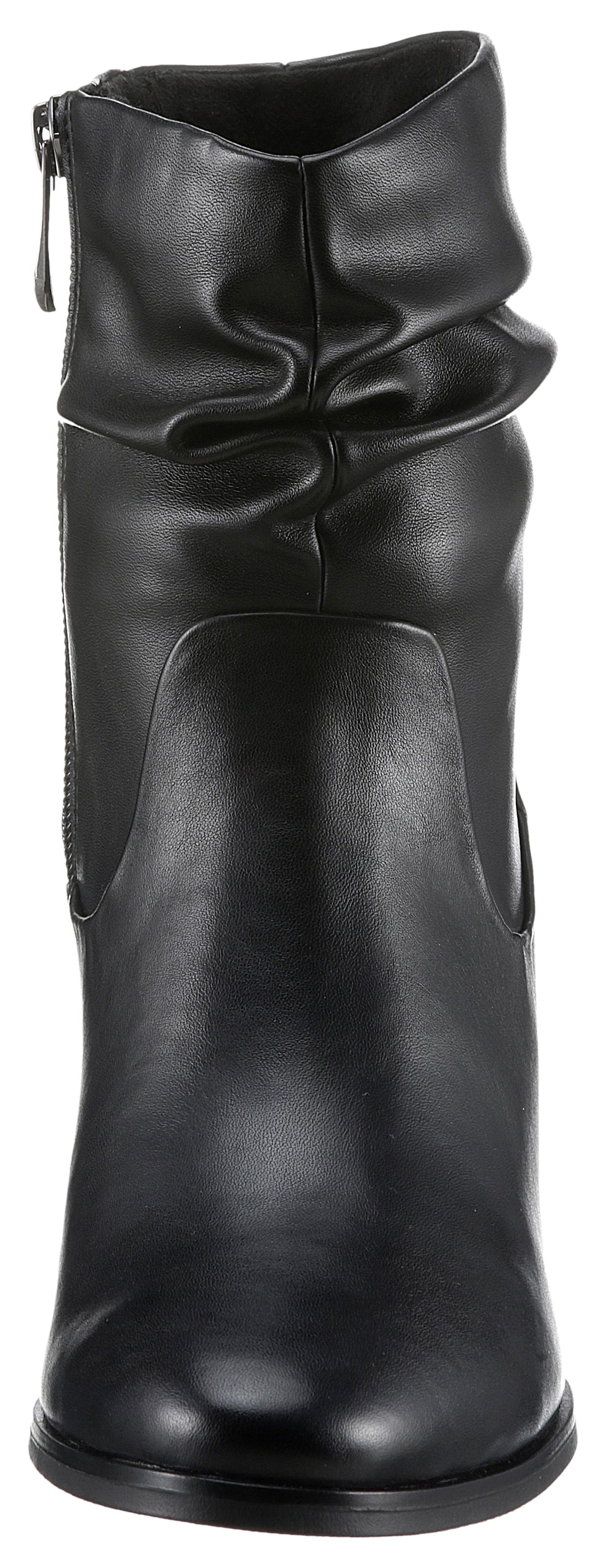 MARCO TOZZI Stiefelette  , Blockabsatz, Businessschuh mit Falten im slouchy Look