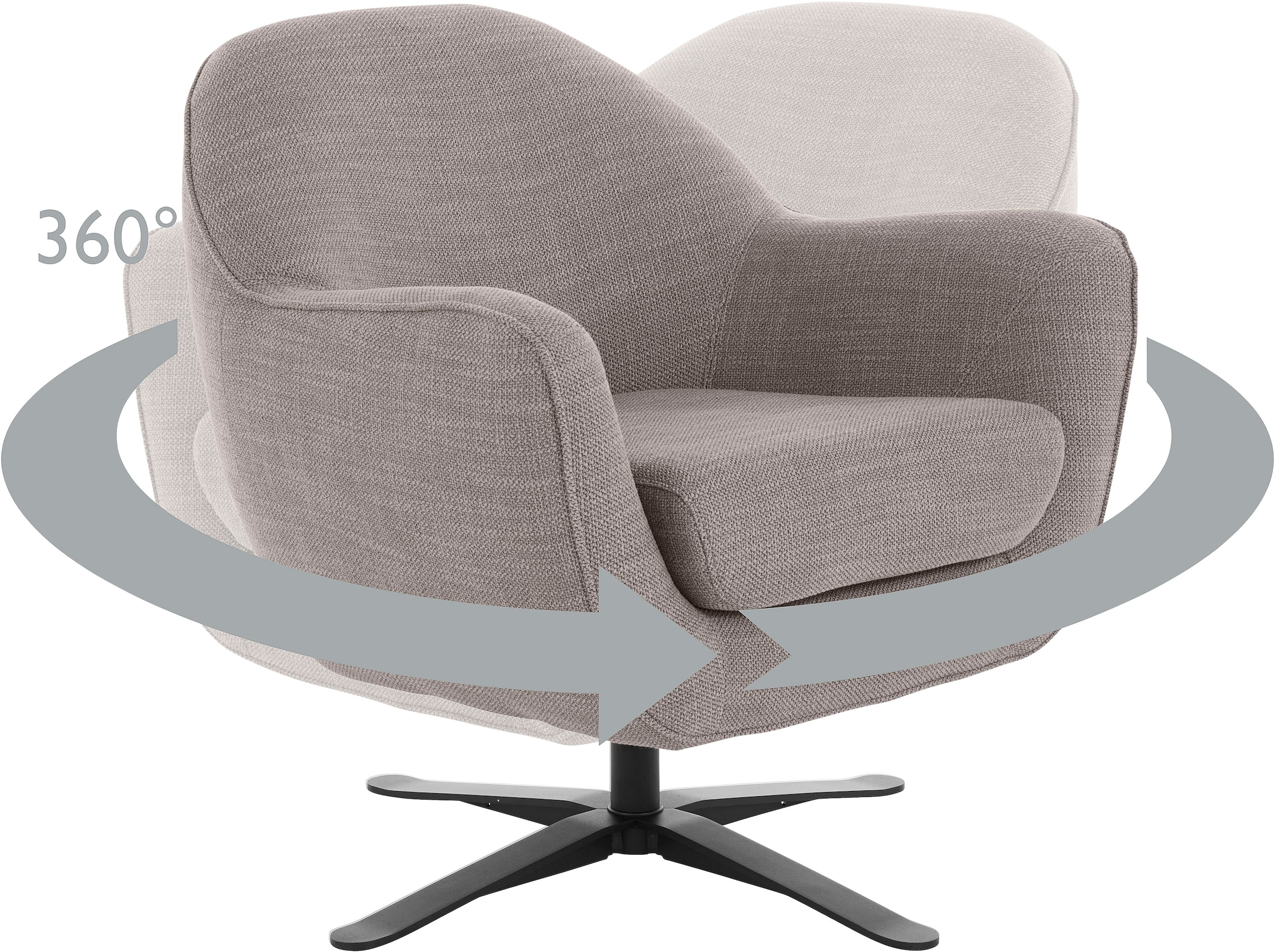 andas Drehsessel »Stavre, Loungesessel«, in moderner Optik, mit elegantem Drehfuß