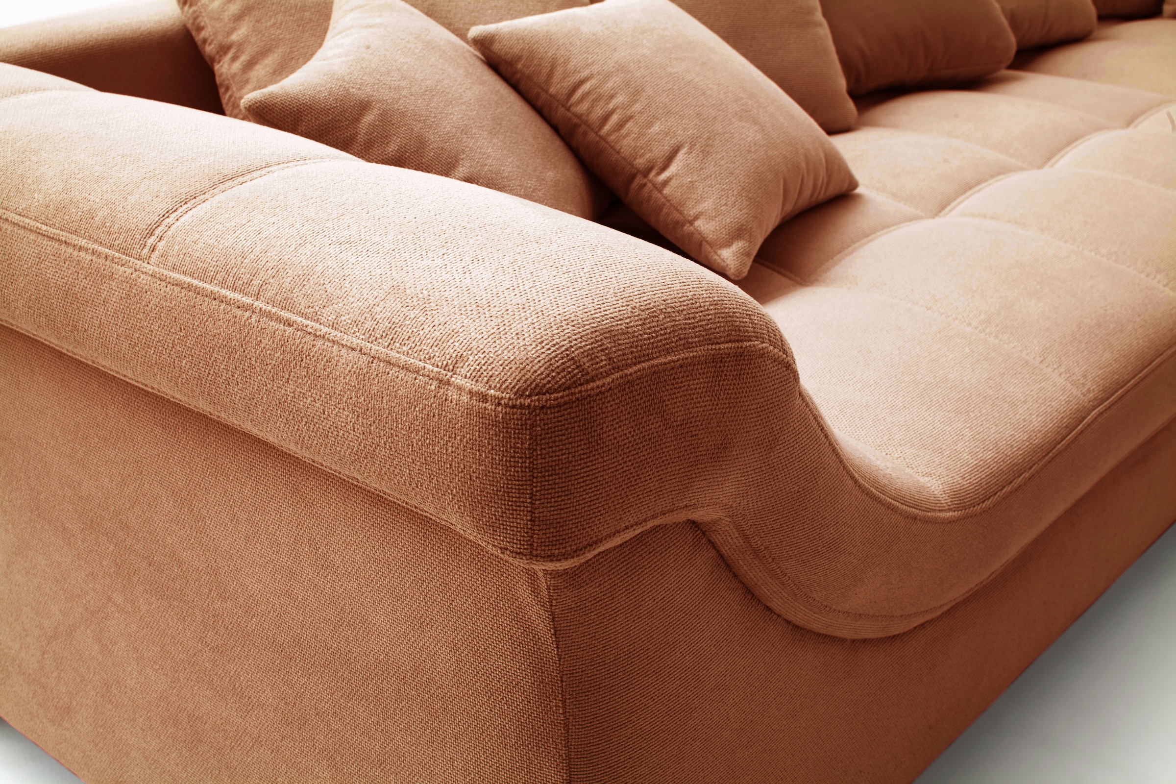 Mr. Couch Ecksofa »Bologna, L-Form, mit Holzfüßen«, wahlweise mit Kaltschaum