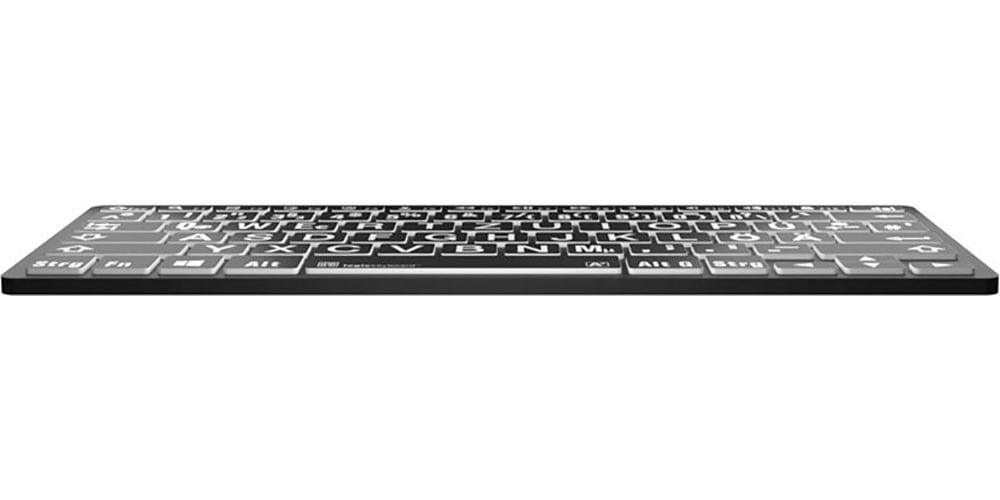 Logickeyboard Wireless-Tastatur »XL-Print White on Black DE (PC/BT)«, (Ziffernblock-Fn-Tasten)