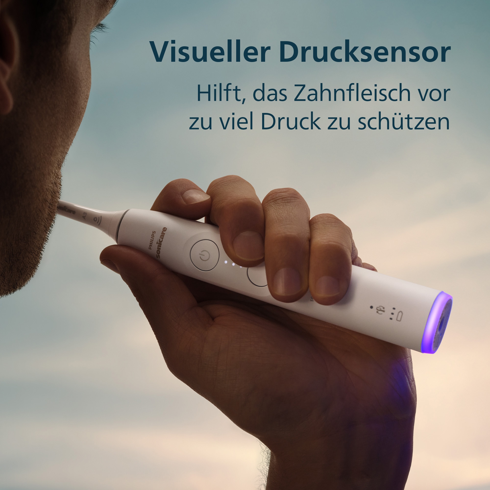Philips Sonicare Elektrische Zahnbürste »Series 6100« 1 Stk. Aufsteckbürsten mit Andruckkontrolle, 2 Putzeinstellungen und 3 Intensitätsstufen