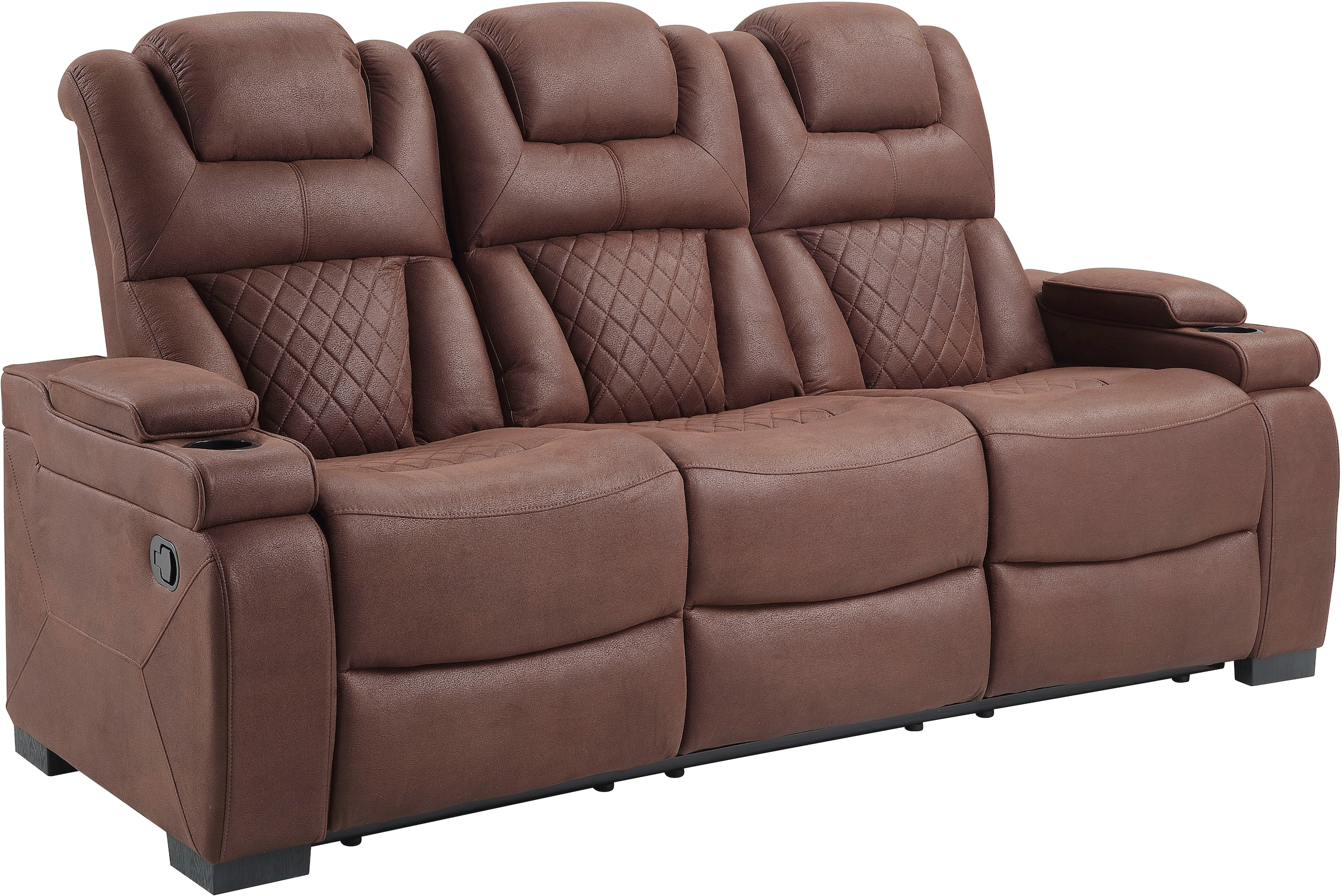 ATLANTIC home collection 3-Sitzer »Faris«, Zwei Relaxfunktionen, klappbare Konsole mit Getränkehalter