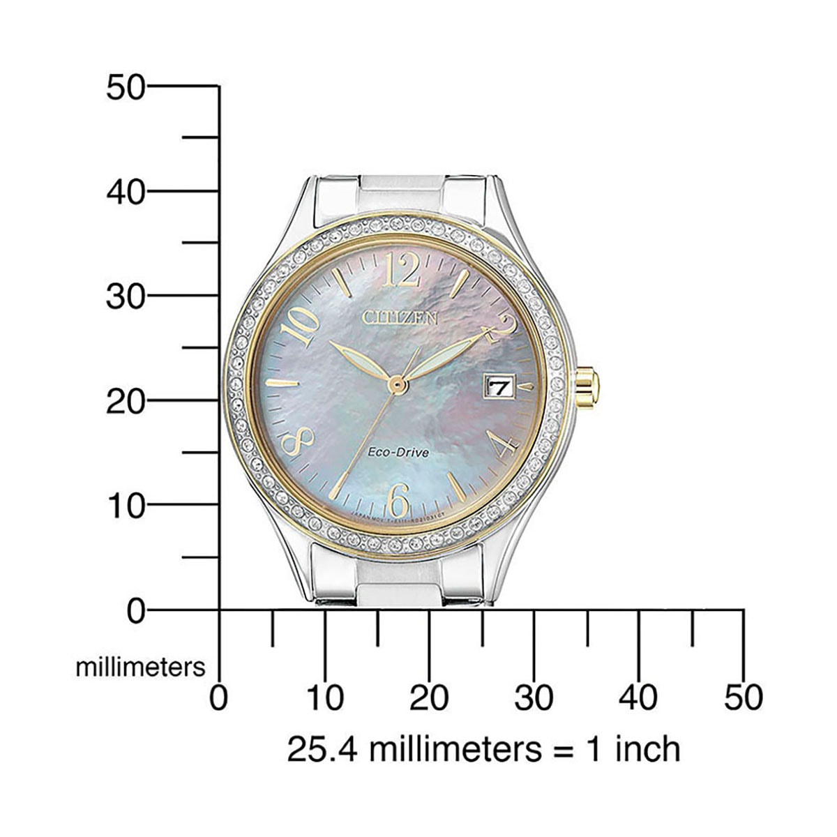 Citizen Solaruhr, Armbanduhr, Damenuhr, Edelstahlarmband, Datum
