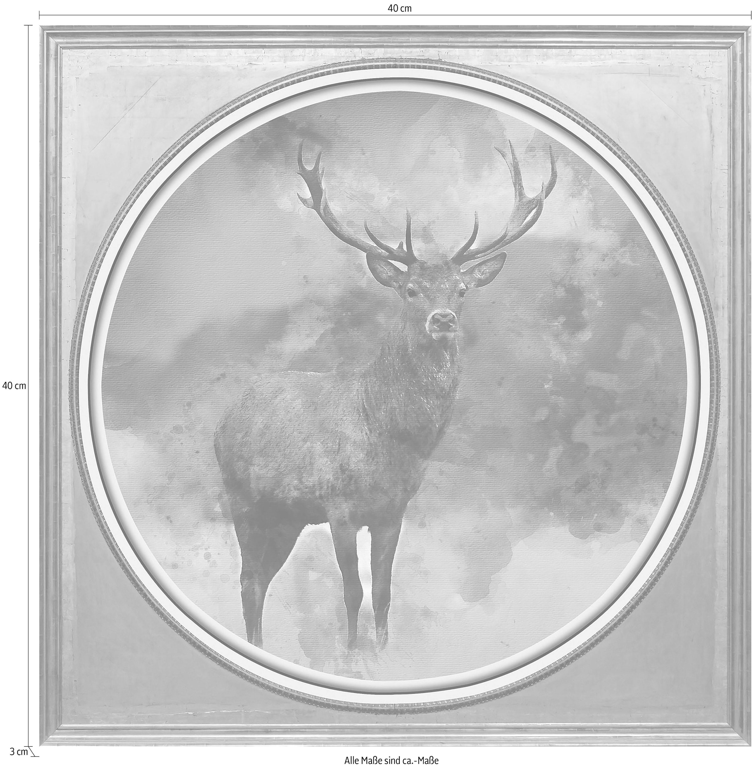 queence Acrylglasbild »Hirsch«, Kunst-Gemälde-Tiere-Hirsch-Hirsche-Hirschbilder-Wildtiere-Wald-Waldbilder, Fine Art-Print in Galeriequalität
