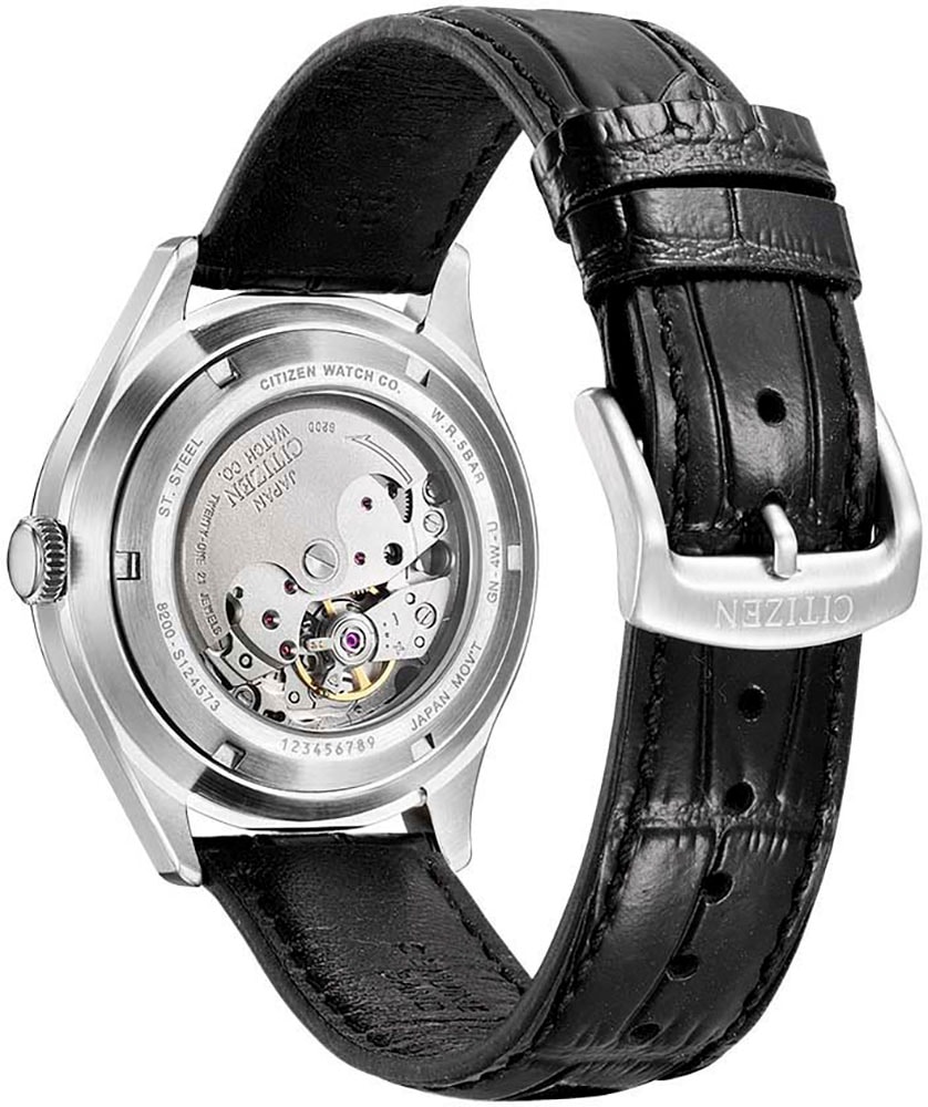 Citizen Automatikuhr, Armbanduhr, Mechanische Uhr, Herrenuhr, Datum, Lederarmband