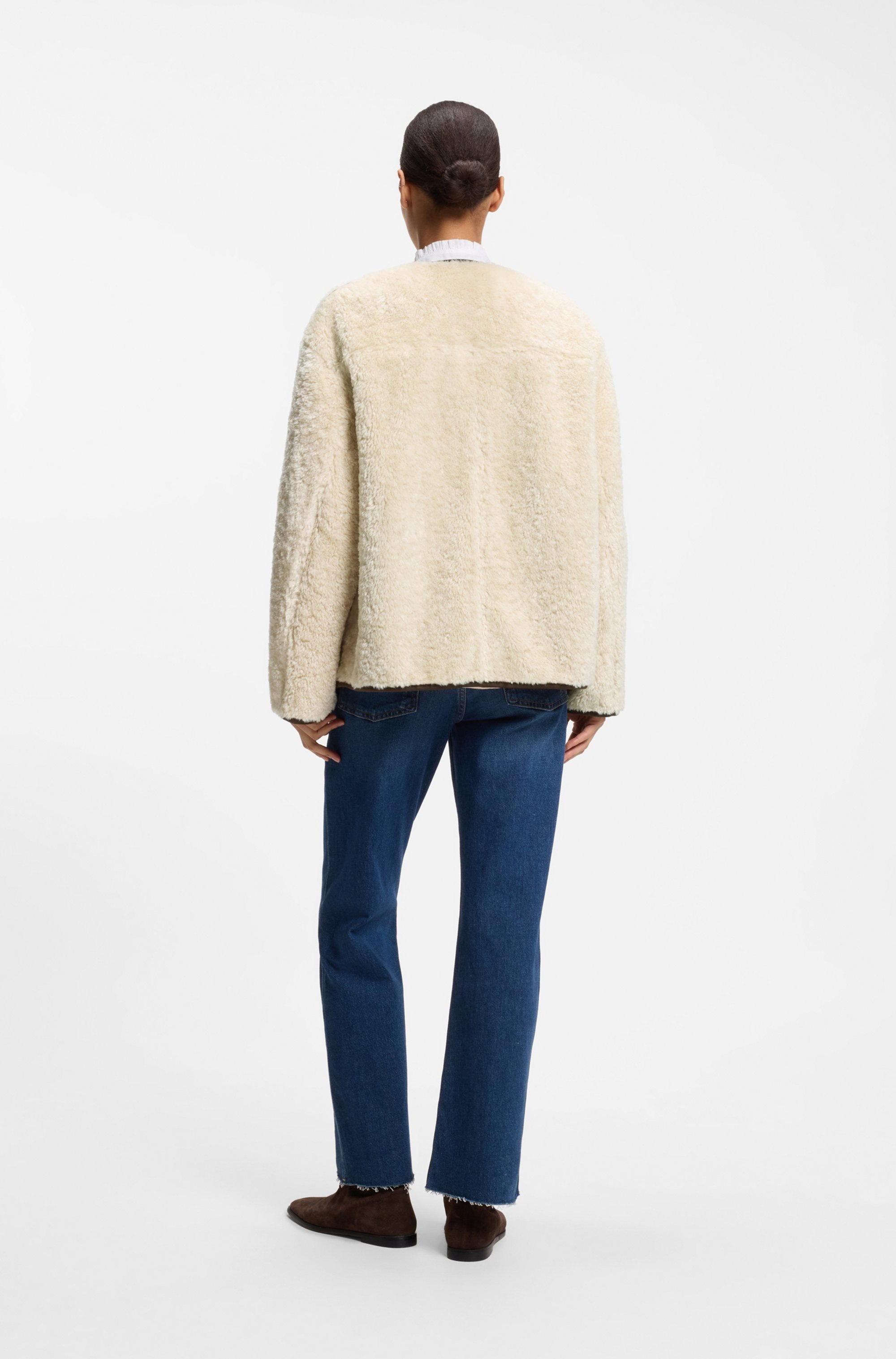 BOSS ORANGE Plüschjacke »Cody Premium Damenmode« aus softem Teddy-Gewebe, Relaxed Fit