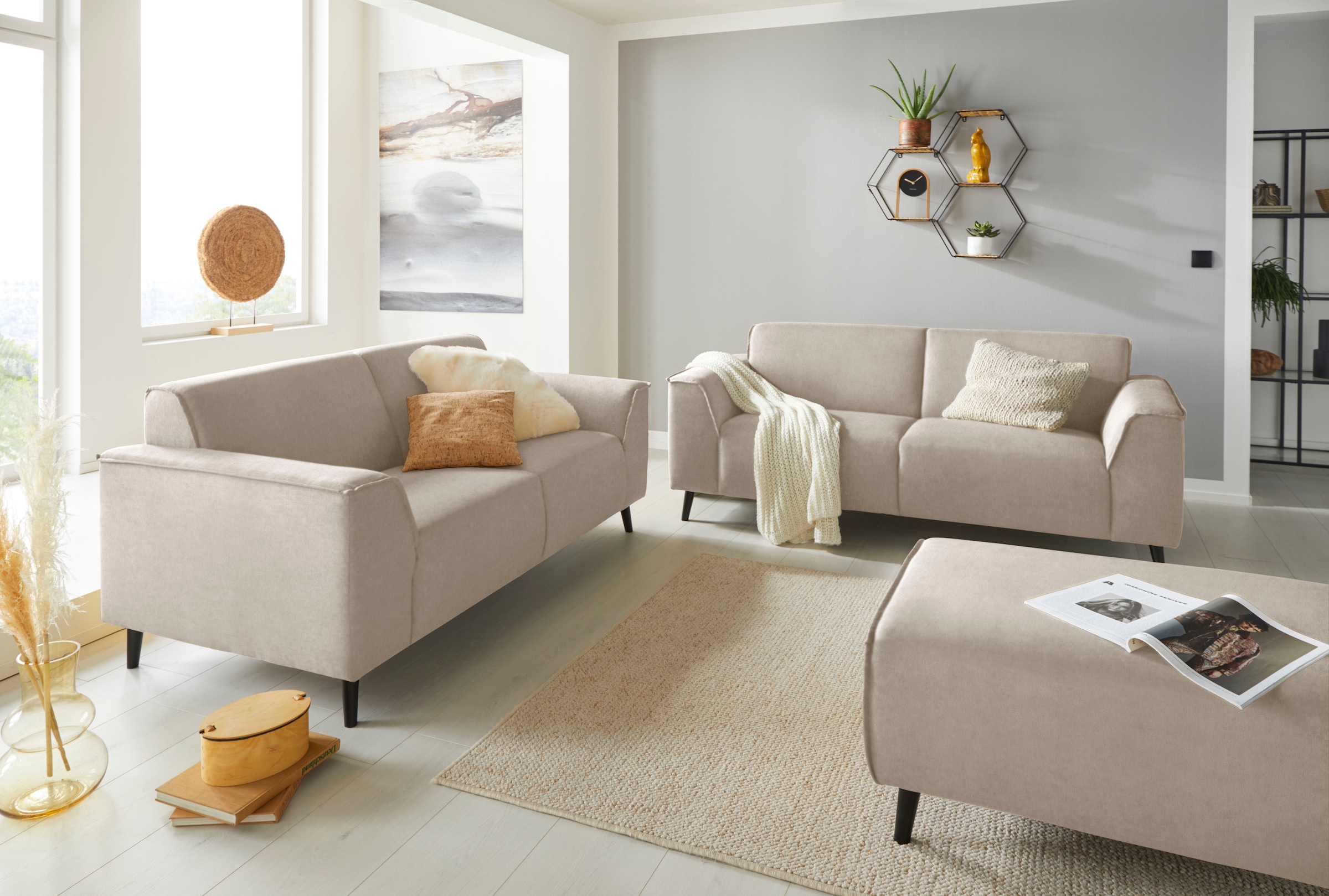 DOMO collection 2-Sitzer »Amora moderne Formensprache, tolle Verarbeitungsdetails, komfortabel«, mit Federkern für hohen Sitzkomfort
