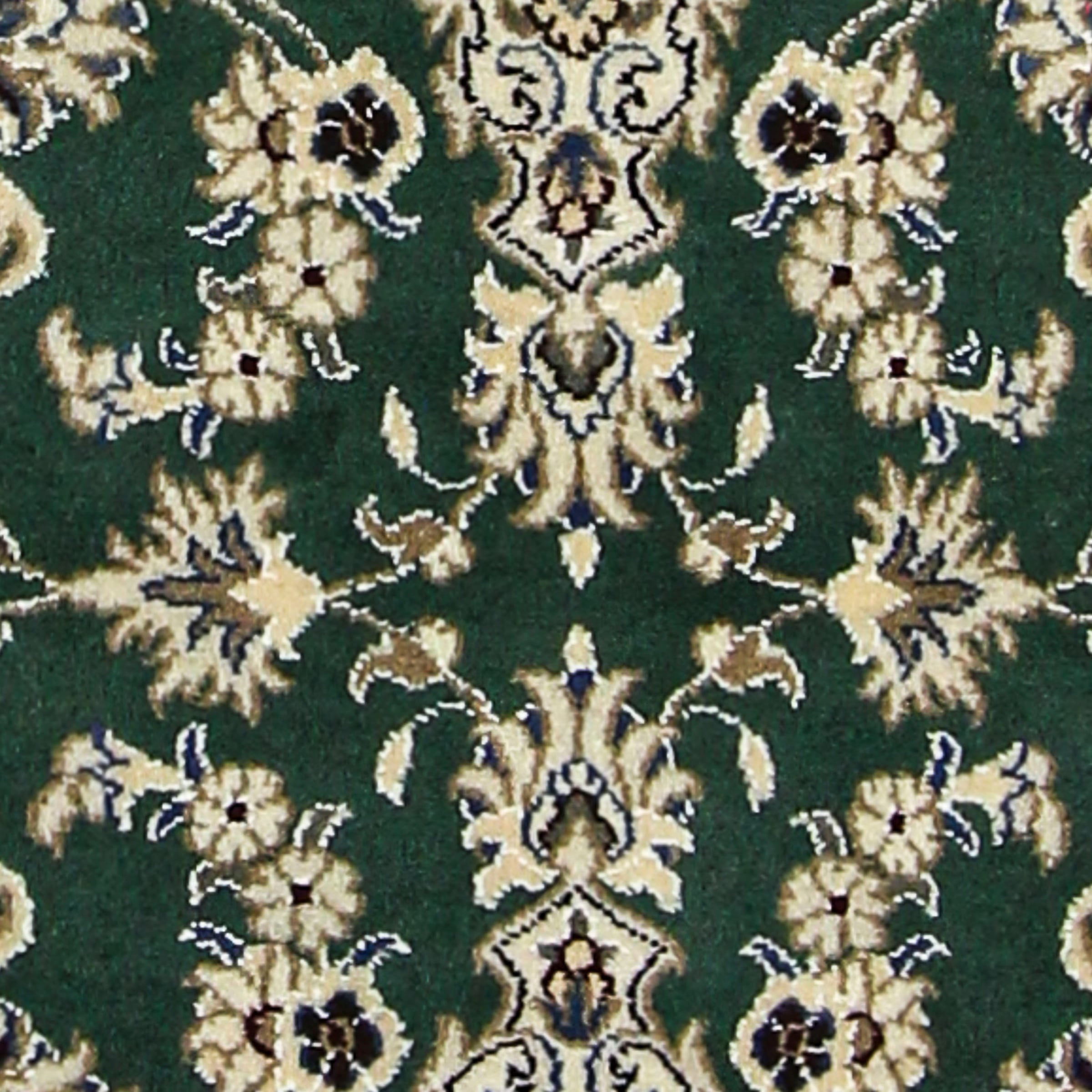 morgenland Orientteppich »Perser - Nain - 200 x 74 cm - dunkelgrün«, rechteckig, Wohnzimmer, Handgeknüpft, Einzelstück mit Zertifikat