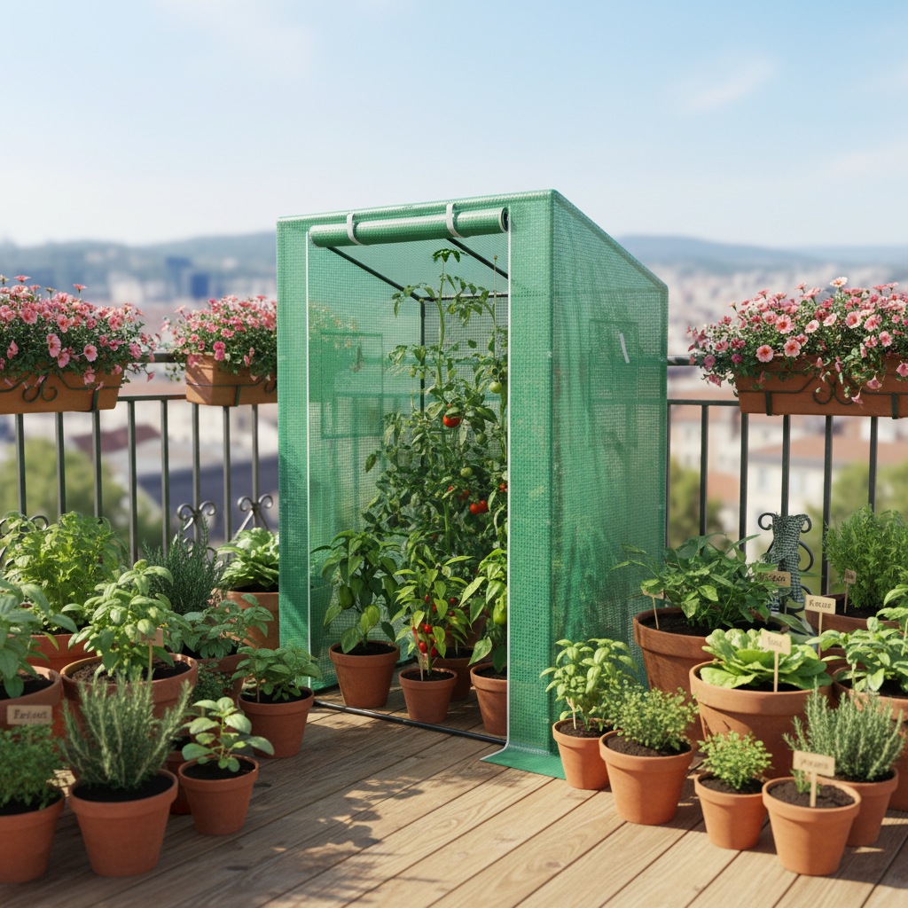 KONIFERA Foliengewächshaus »Cartagena Größe 1« robust und wetterfest, für Balkon & Garten, BxTxH: 100x77x150 cm