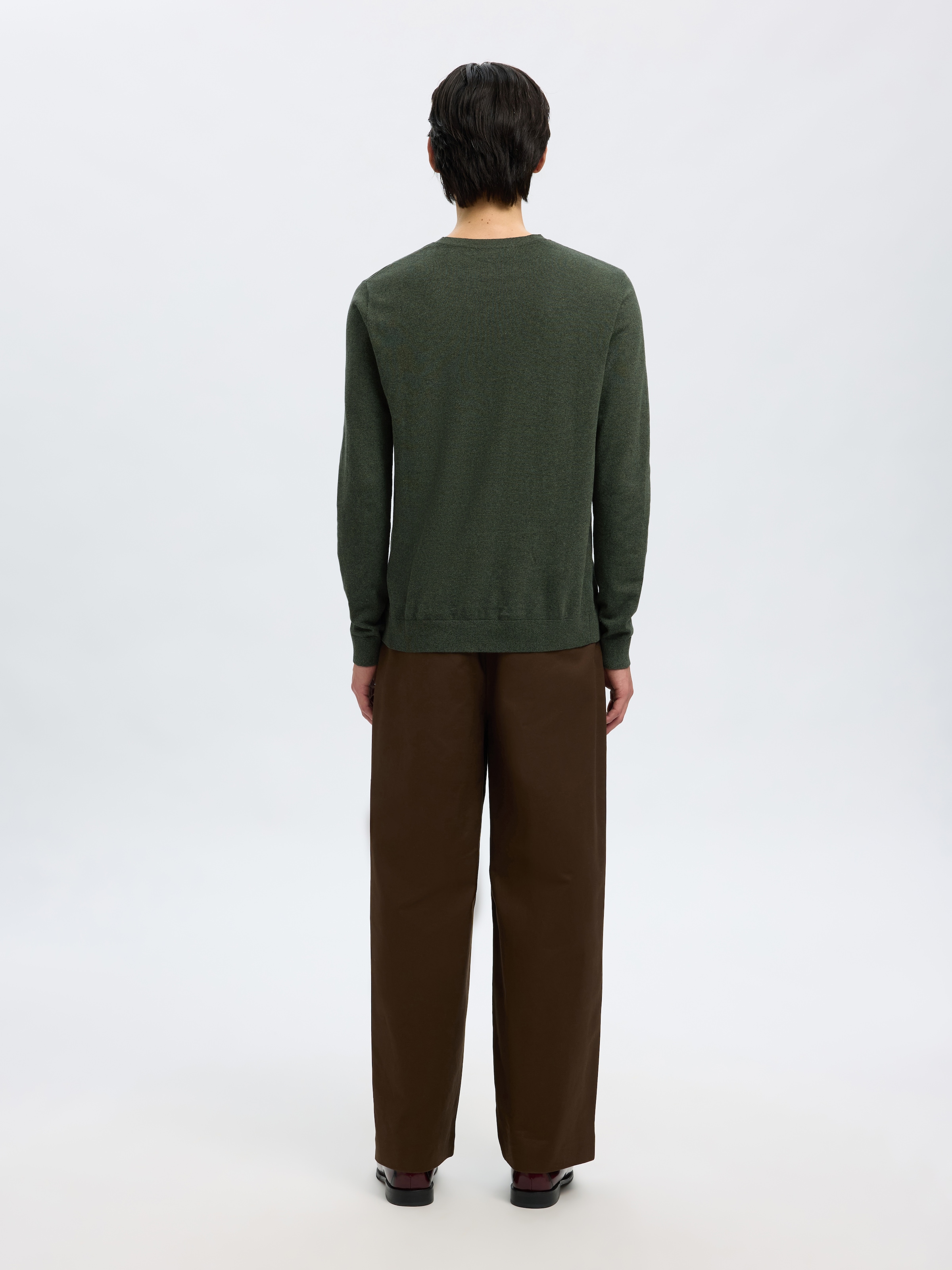 SELECTED Rundhalspullover »SLHBERG CREW NECK NOOS« Baumwolle, regular fit