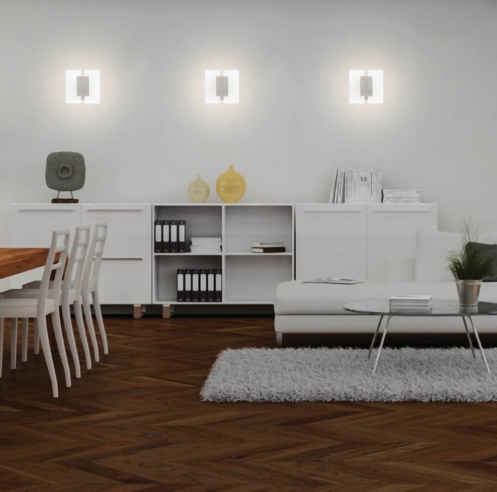 EGLO Deckenleuchte »METRASS 2 Wandleuchte, Wandbeleuchtung, Flurlampe, weiß, modern« LED-Board 1 Stk. Warmweiß Wohnzimmerlampe, satiniertes Kunststoff, schlicht, Alu, 20x17x5,5cm