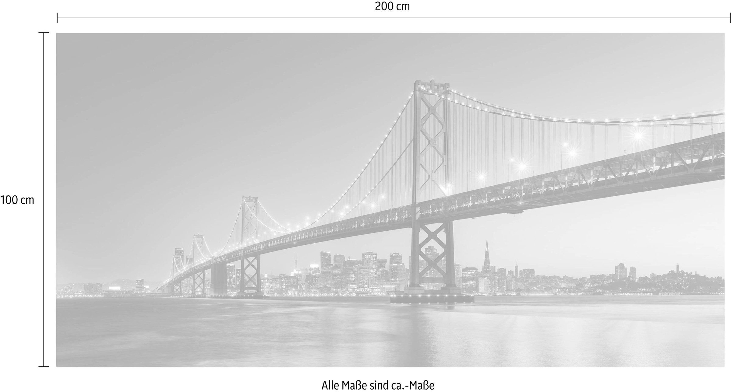 Komar Vliestapete »Digitaldruck Vlies - Spectacular San Francisco - Größe 200 x 100 cm«, bedruckt, Wohnzimmer, Schlafzimmer