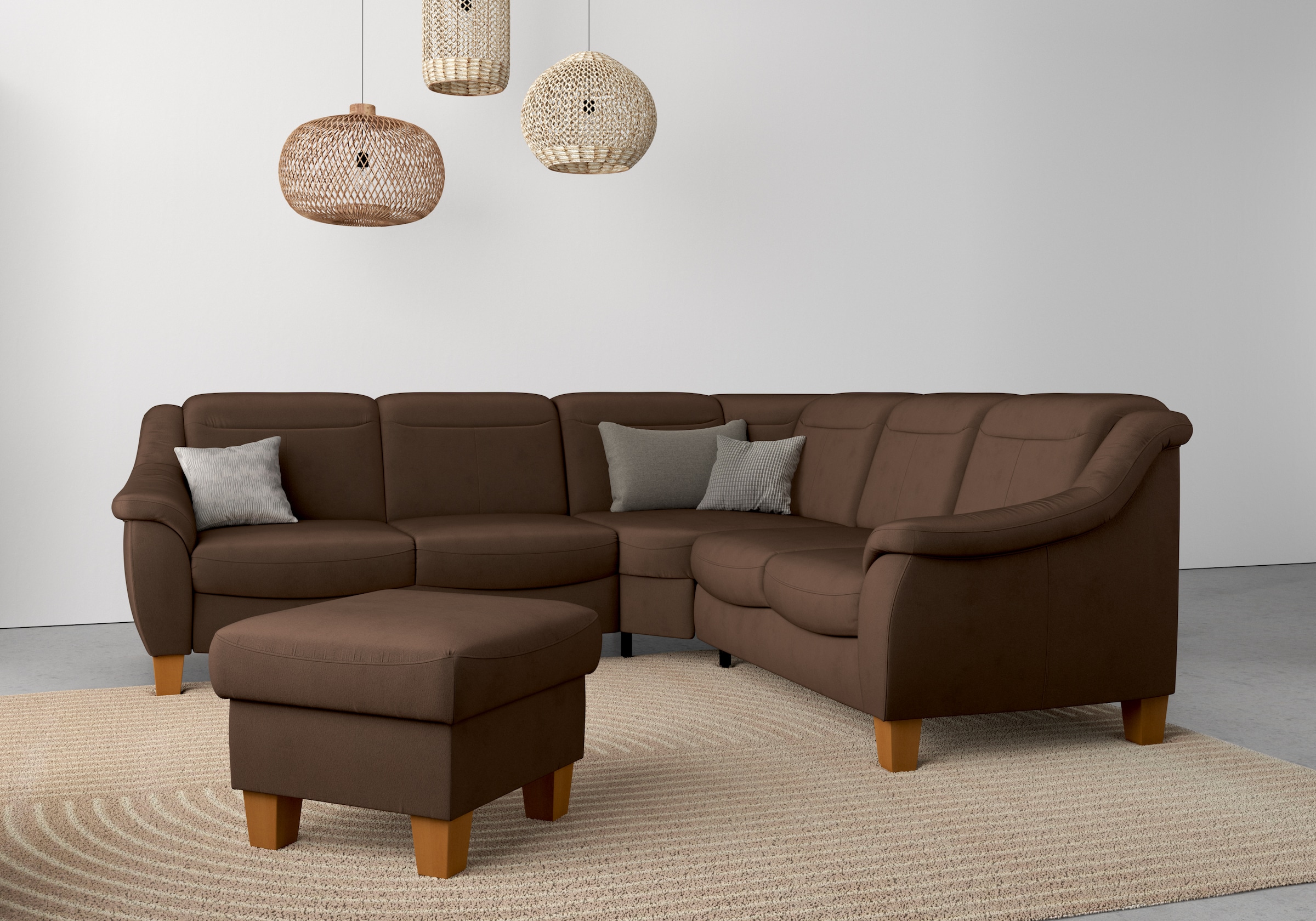 Home affaire Ecksofa »Caldera L-Form« Federkern, wahlweise mit Kopfteilverstellung, Bettfunktion, Bettkasten