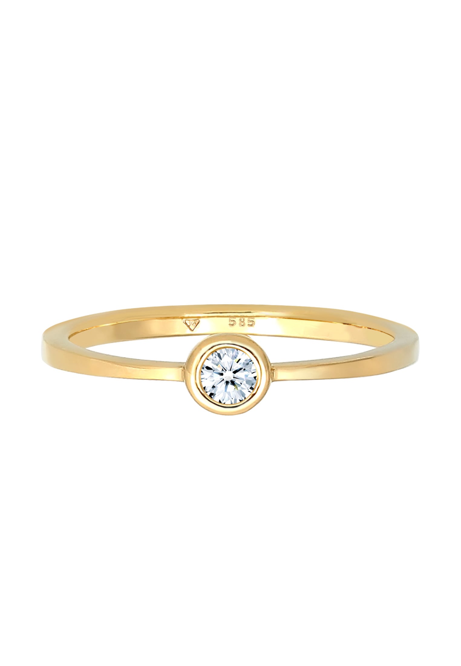 Elli DIAMONDS Verlobungsring »Ring Diamant Weiß Brillantschliff (0.06 ct) 585 Gelbgold«