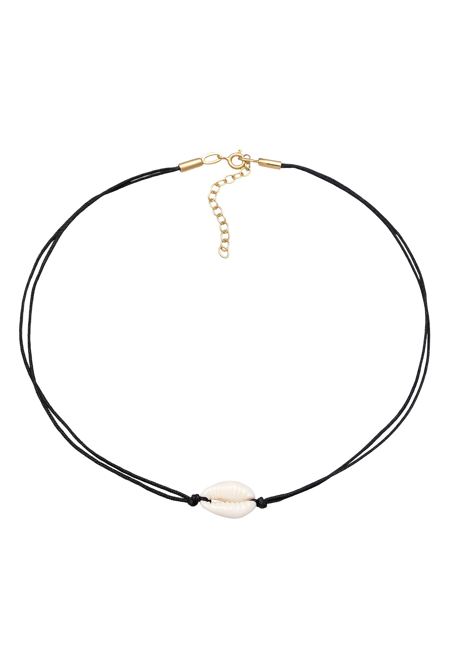 Elli Choker »Halskette Choker Kauri Muschel Nylon Trend 925 Silber«