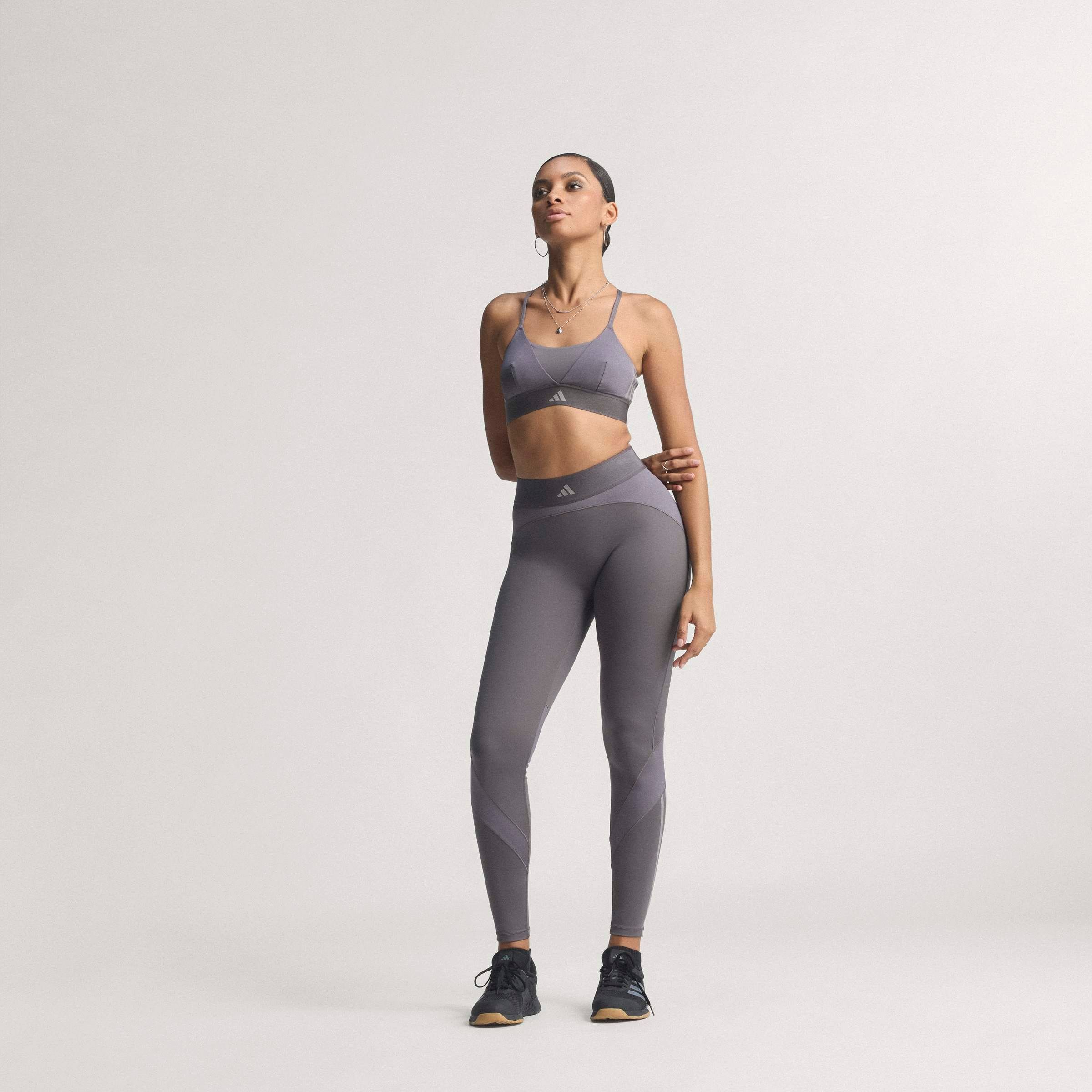 adidas Performance Trainingstights »HYG SHN 1/1 L«  sportlicher Mix aus glänzendem und mattem Material, mit Jacquard-Bund