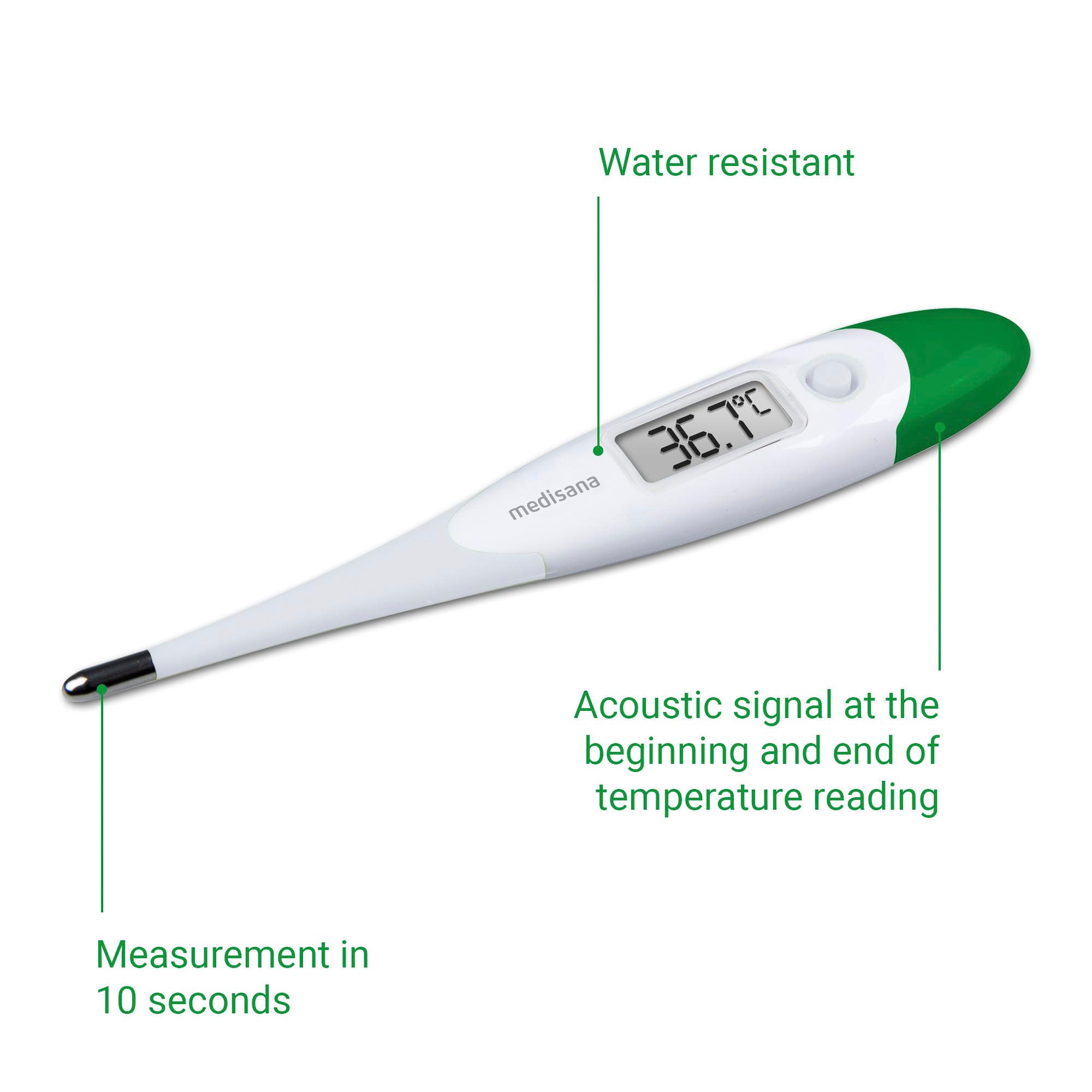Medisana Fieberthermometer »TM 700«, orale, axillare, rektale Messung mit flexibler Spitze, wasserdicht