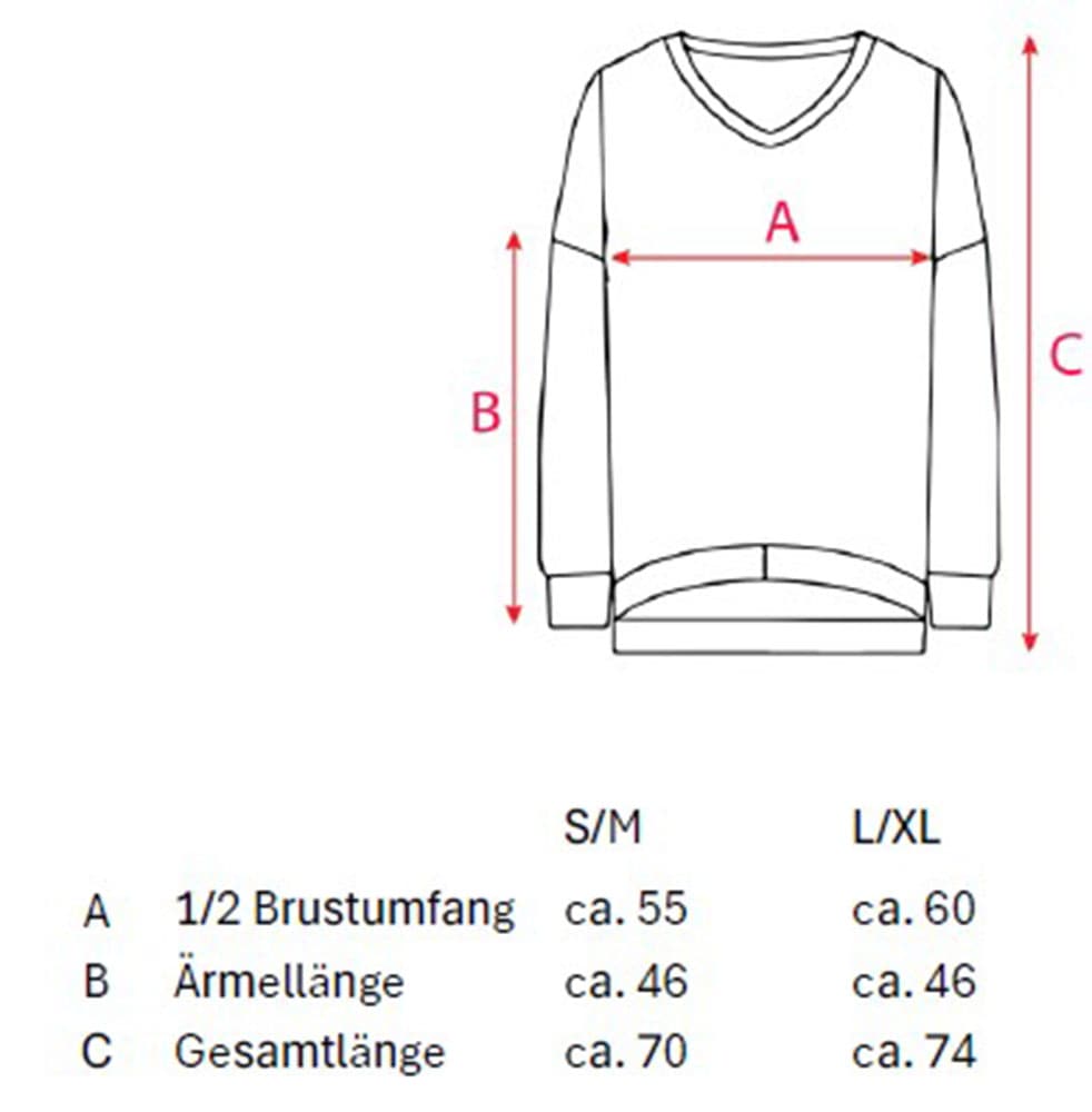 Zwillingsherz Sweatshirt »"Positive Mind"«, Mit V-Ausschnitt im Used Look und Stempeldruck