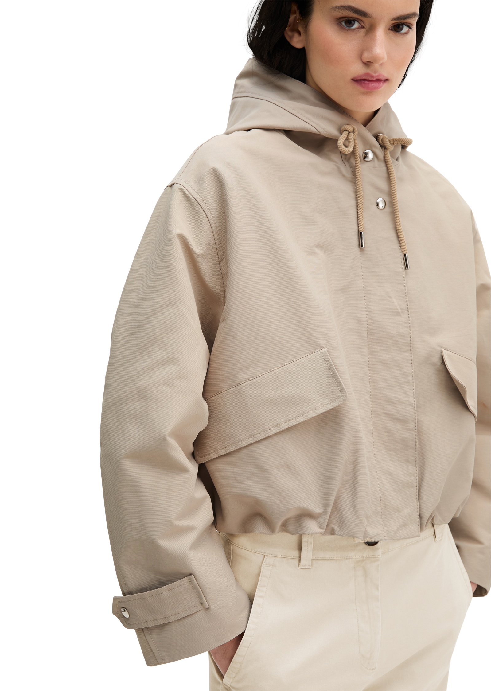 Marc O'Polo Canvasjacke mit Kapuze mit Kapuze relaxed fit aus Cotton-Nylon-Mix